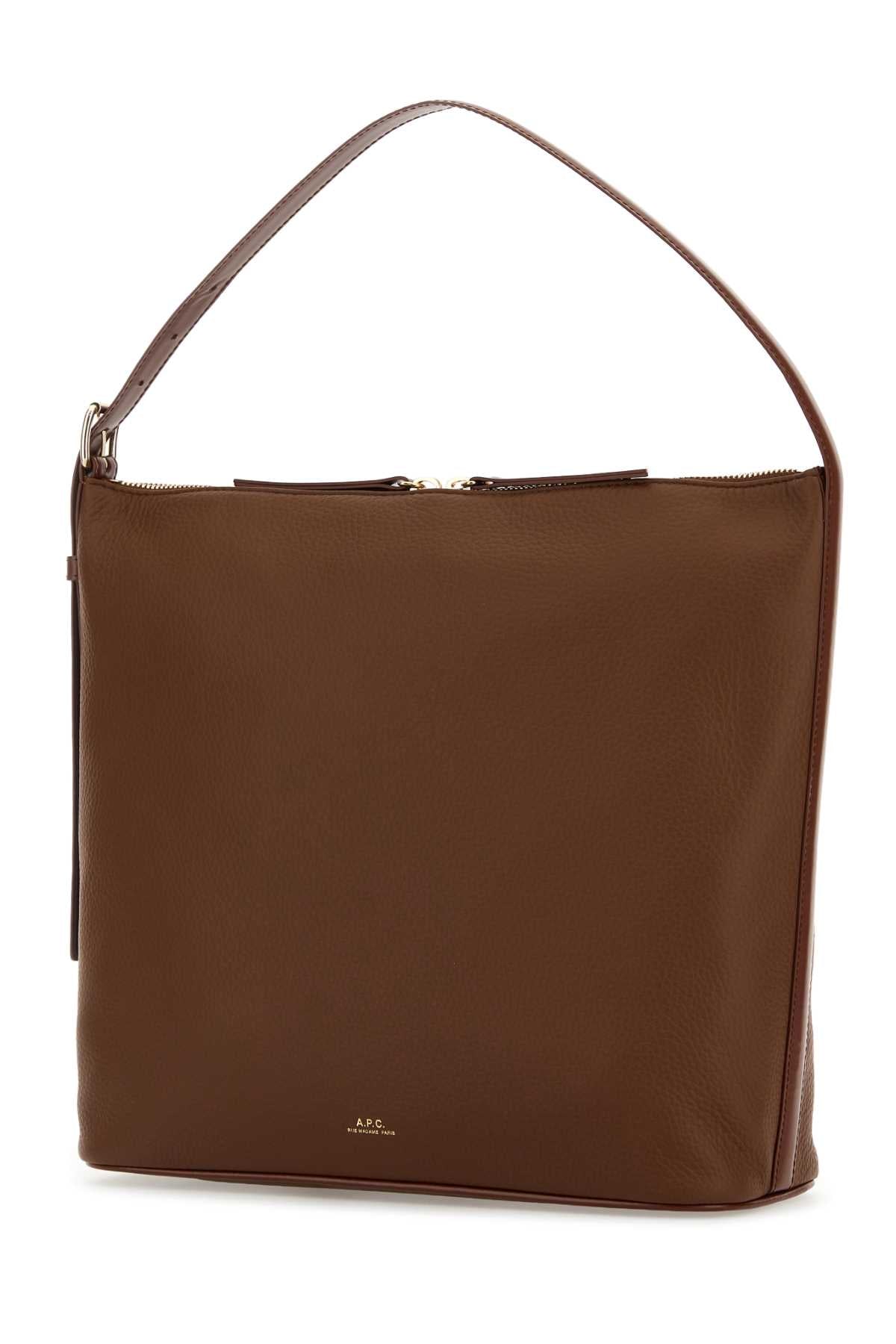 A.P.C. Women Brown Leather Vera Shoulder Bag A.P.C.