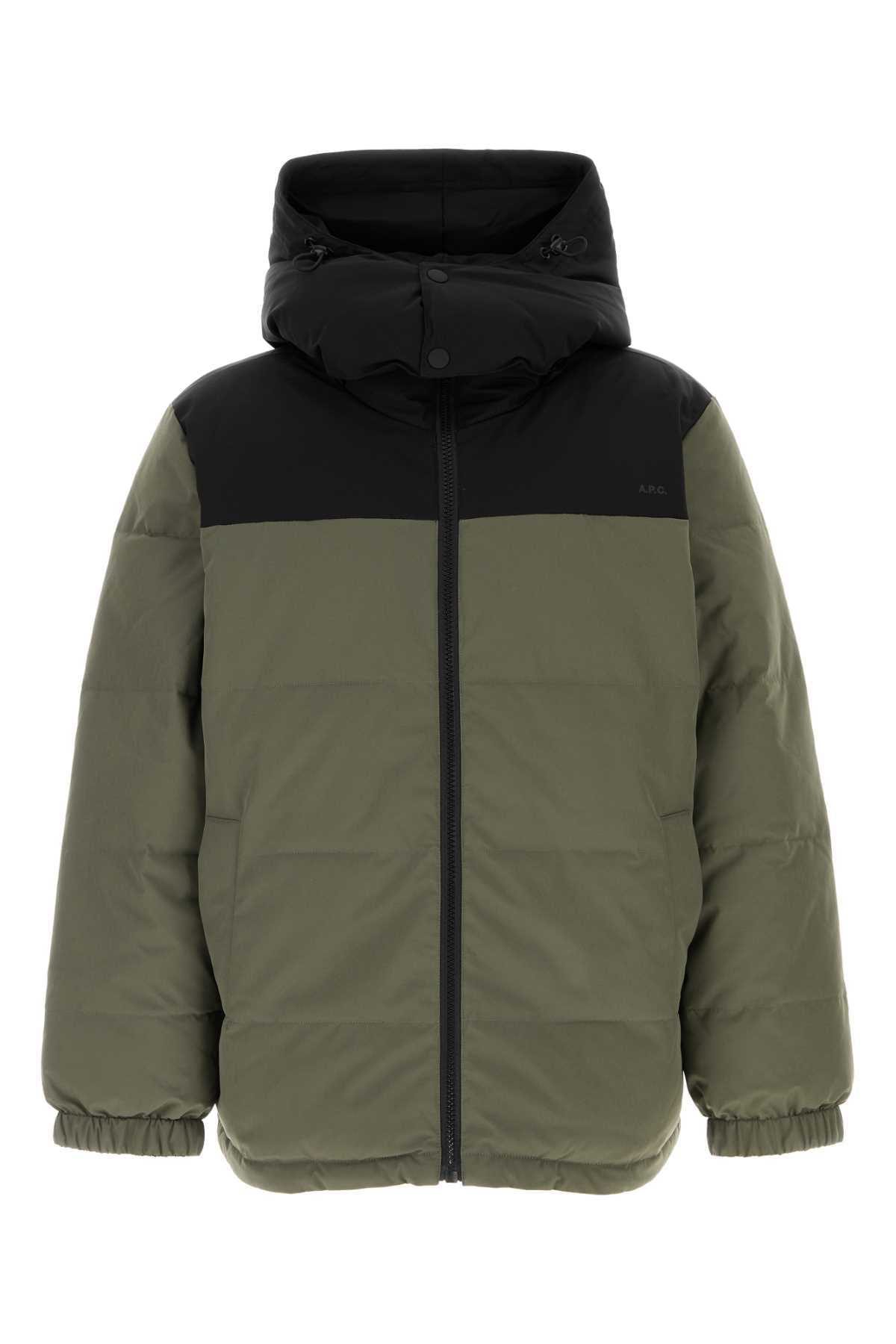 A.P.C. Men Sage Green Stretch Polyester Reversible Padded Jacket