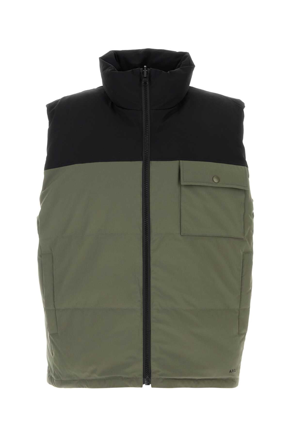A.P.C. Men Two-Tone Stretch Polyester Doudoune Padded Jacket