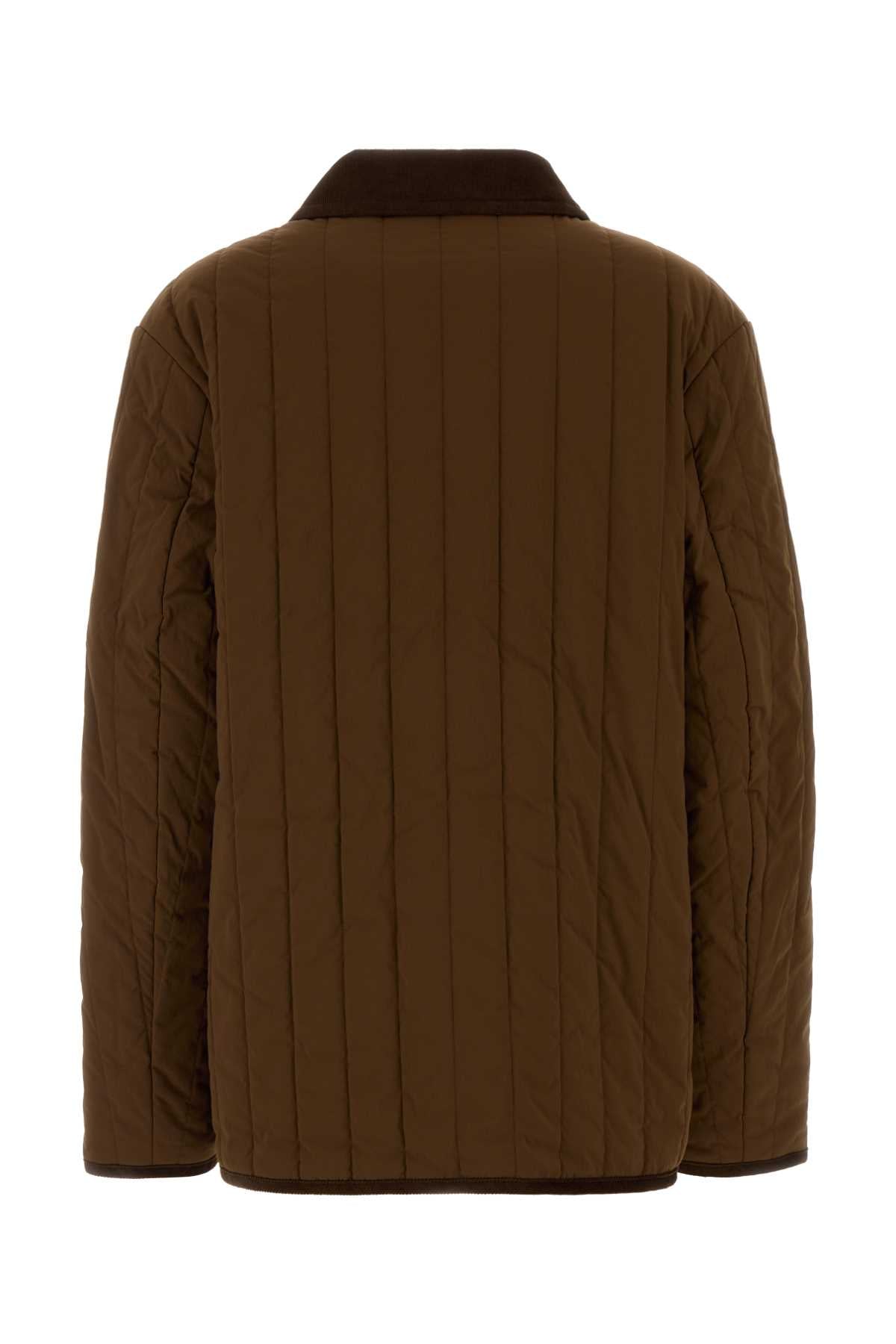 A.P.C. Women Brown Stretch Nylon Leone Jacket