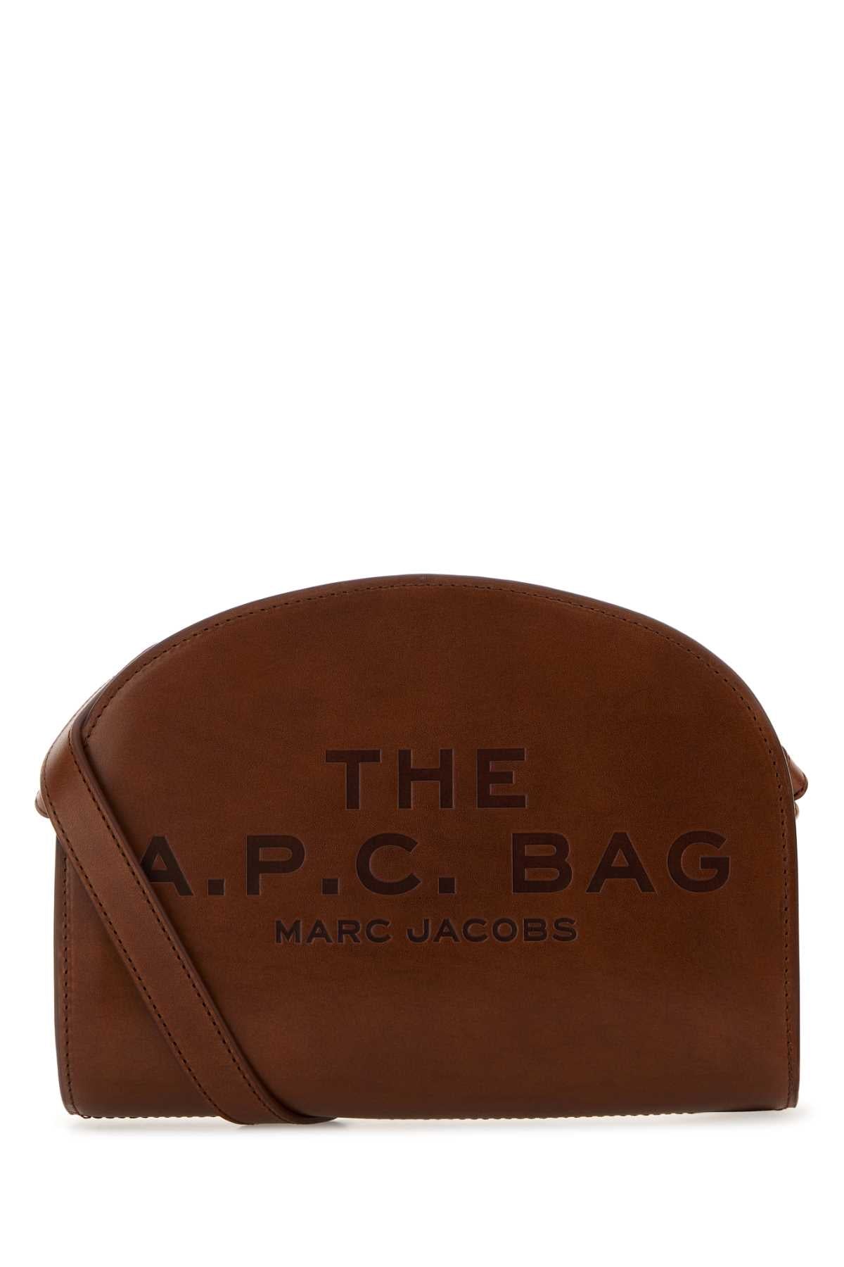 A.P.C. Women Brown Leather A.P.C. X Marc Jacobs Demi Lune Crossbody Bag A.P.C.