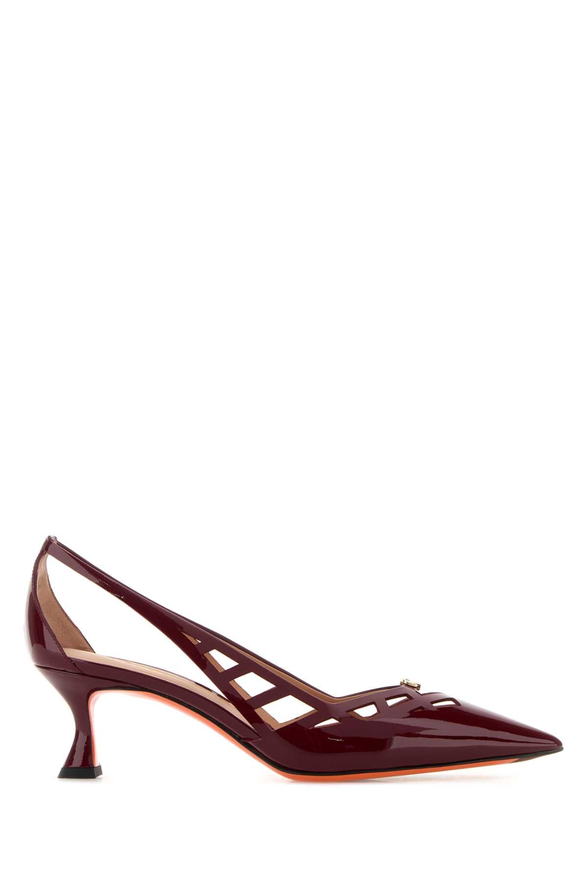 Santoni Women Burgundy Leather Stella Pumps SANTONI