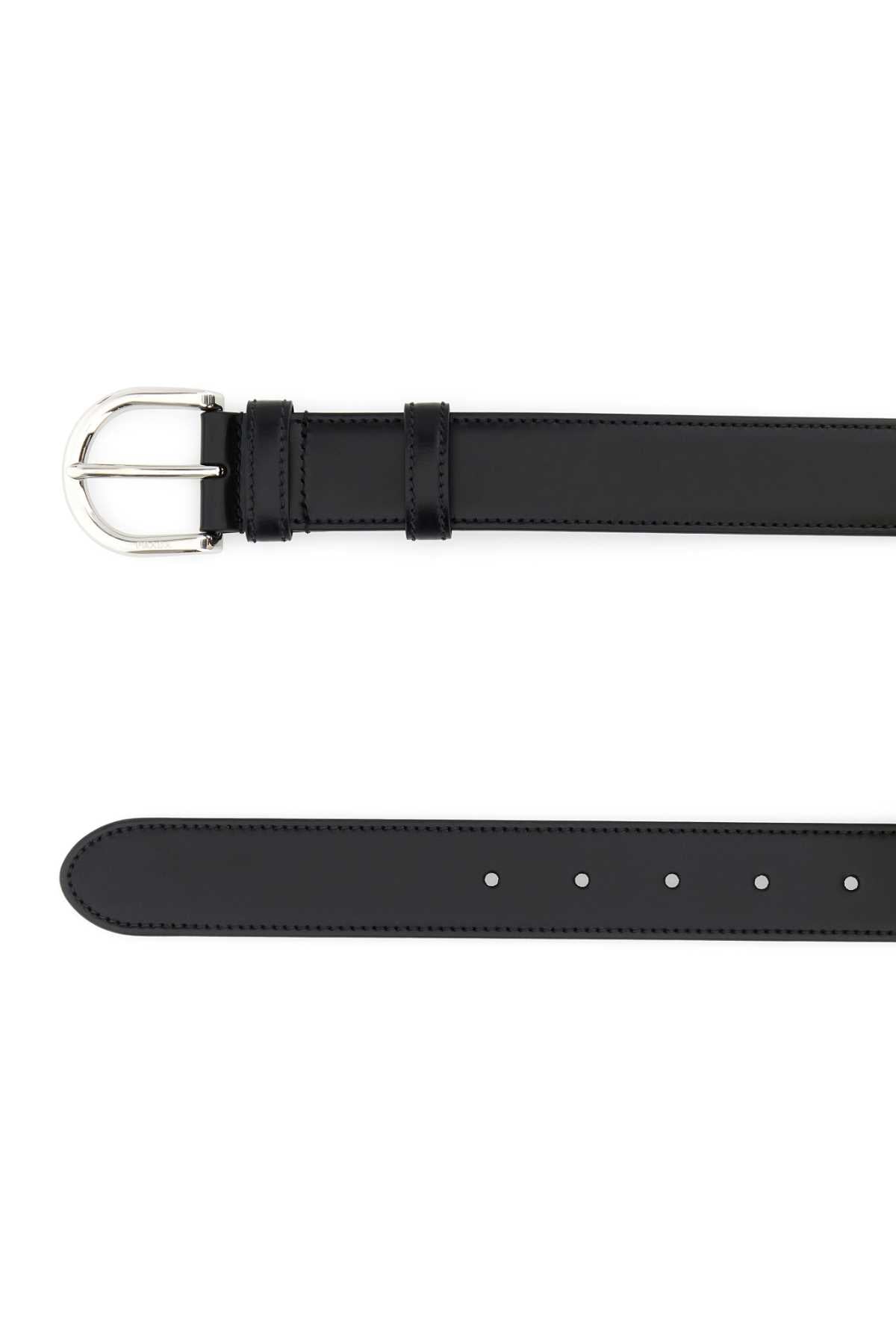Prada Women Black Leather Belt PRADA