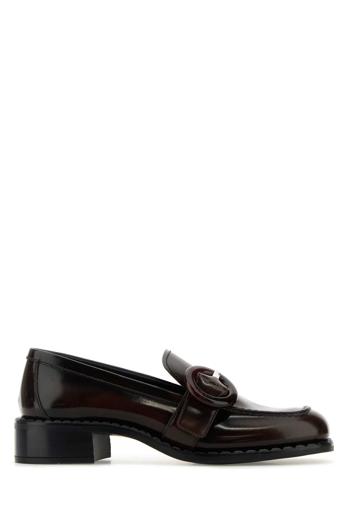 Prada Women Brown Leather Loafers PRADA