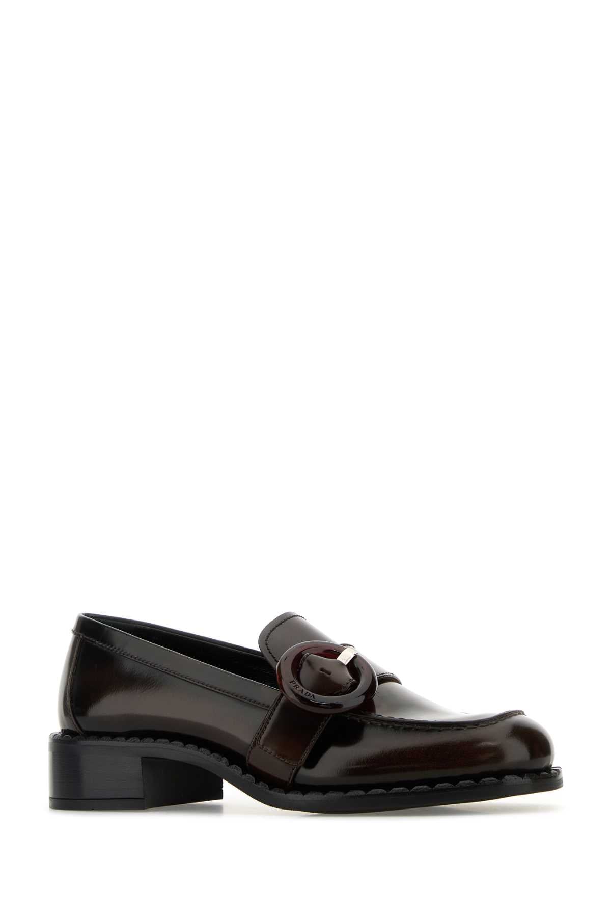 Prada Women Brown Leather Loafers PRADA