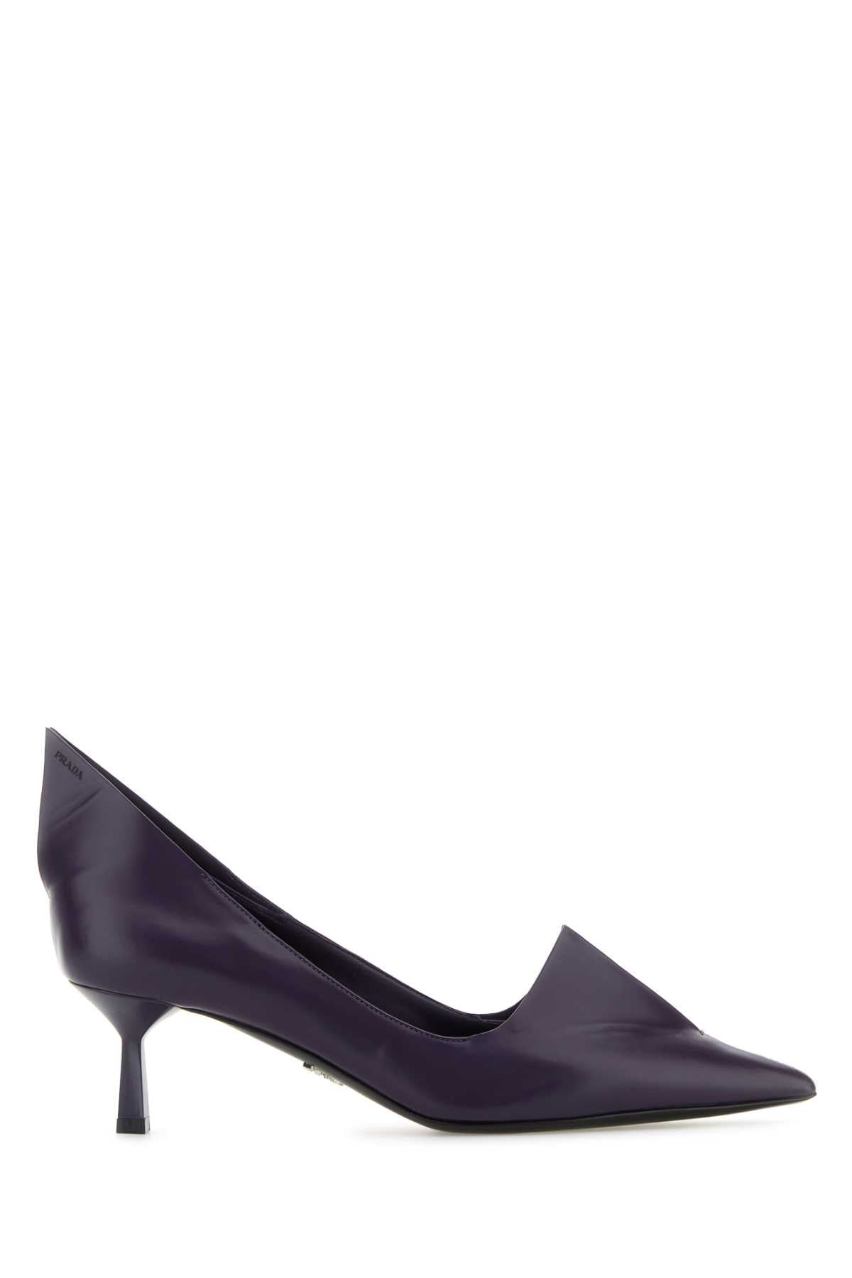 Prada Women Purple Leather Pumps PRADA