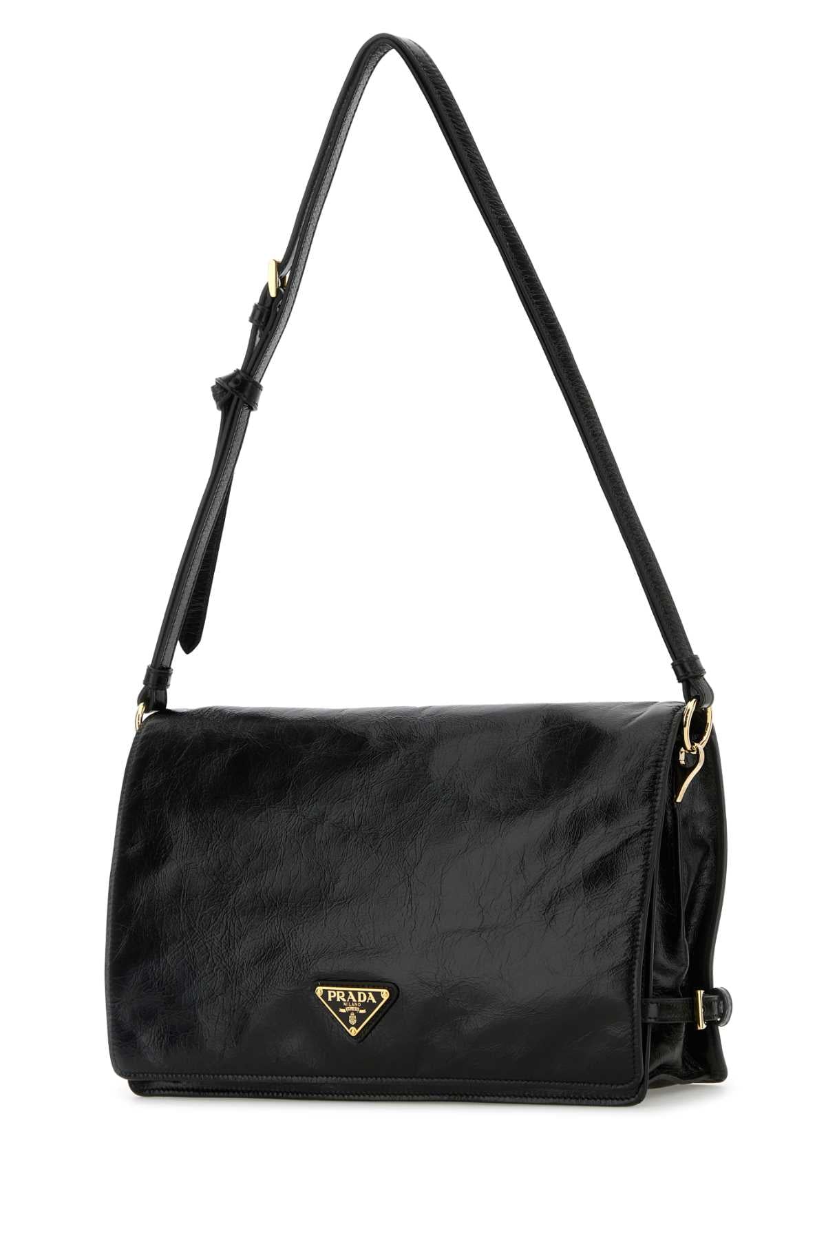 Prada Women Black Leather Medium Shoulder Bag PRADA