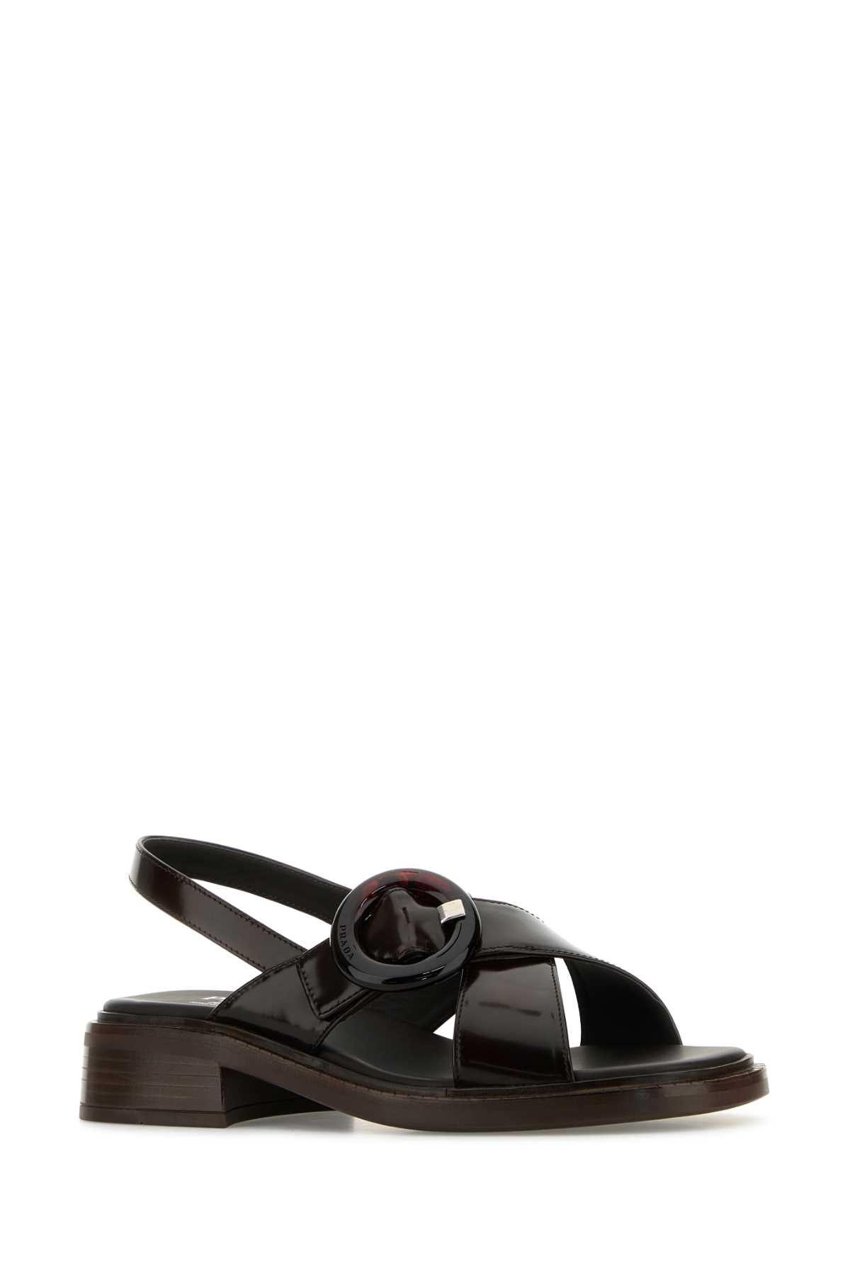Prada Women Brown Leather Sandals PRADA