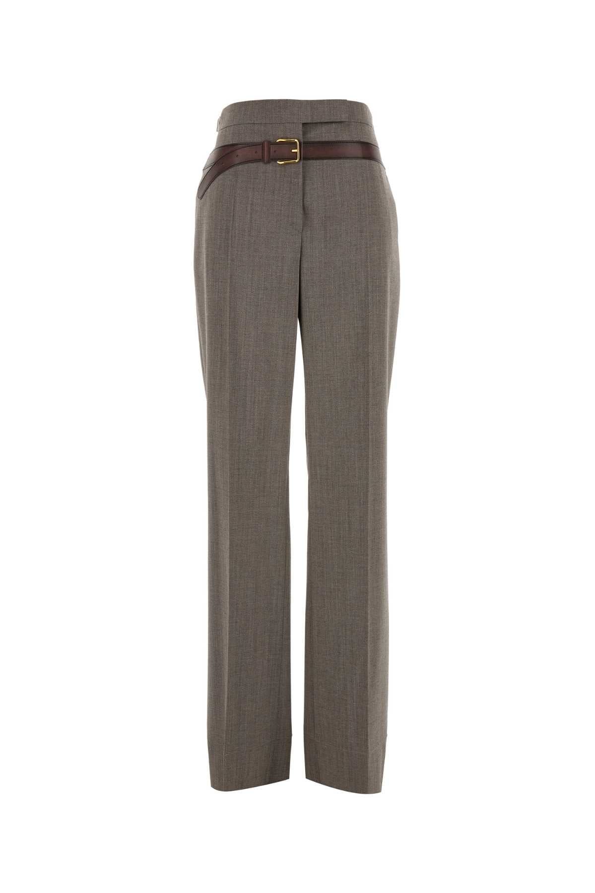Prada Women Melange Cappuccino Tech Wool Pant PRADA
