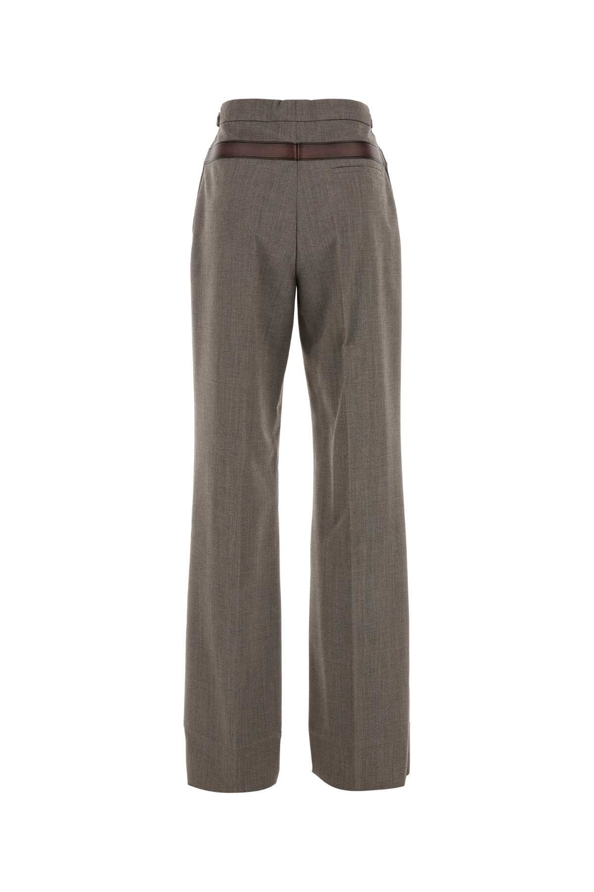 Prada Women Melange Cappuccino Tech Wool Pant PRADA
