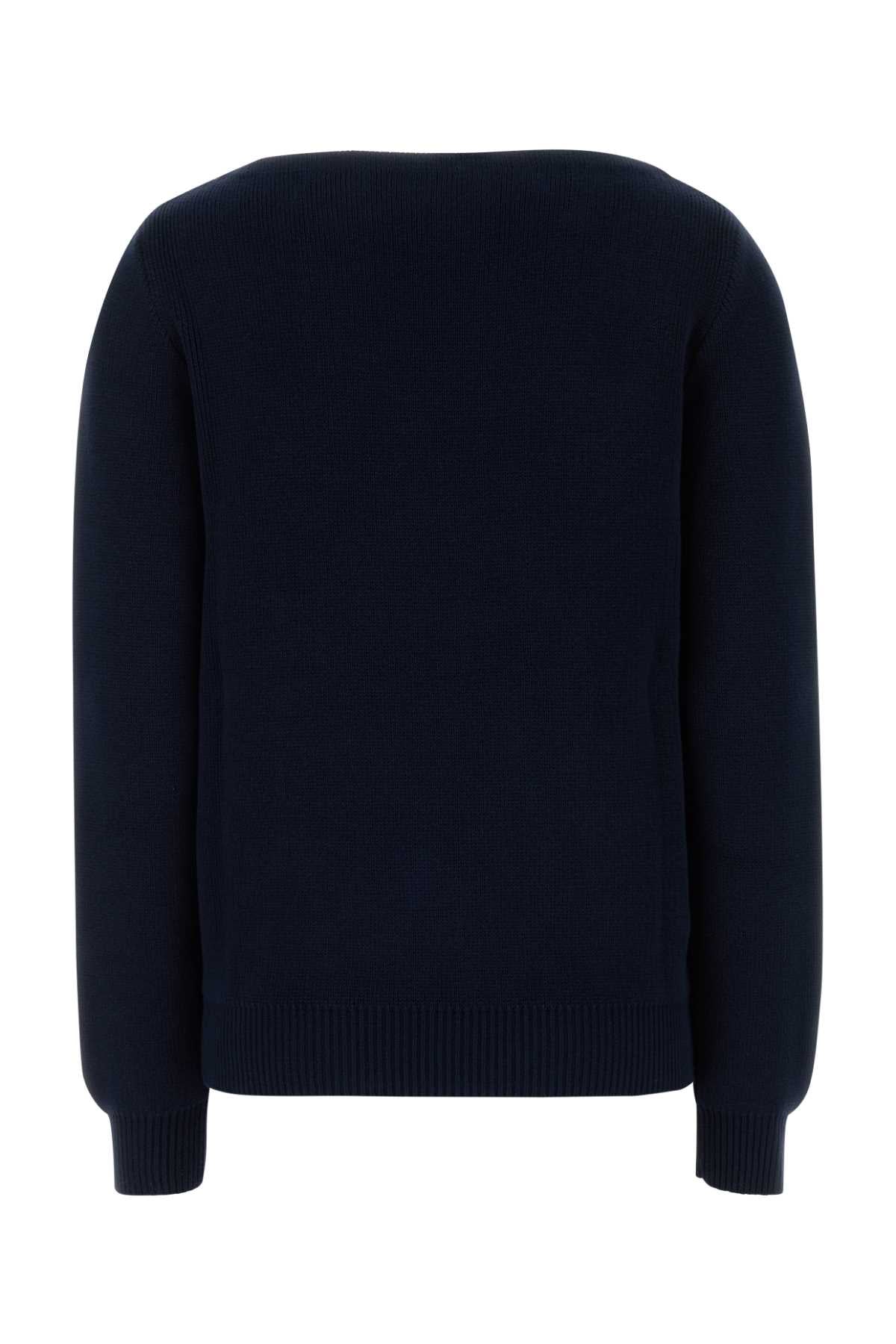 Prada Women Navy Blue Cotton Sweater PRADA