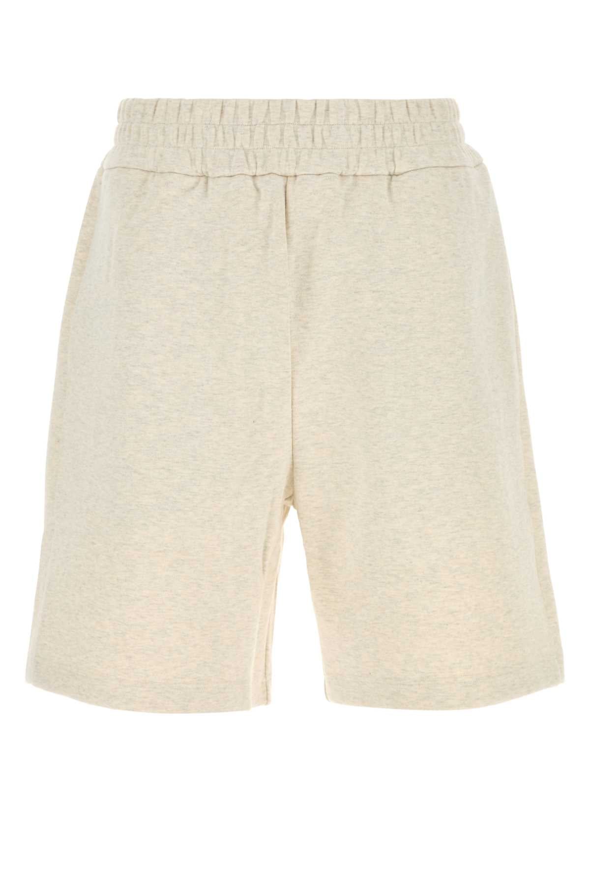 Fendi Men Melange Cream Cotton Bermuda Shorts FENDI