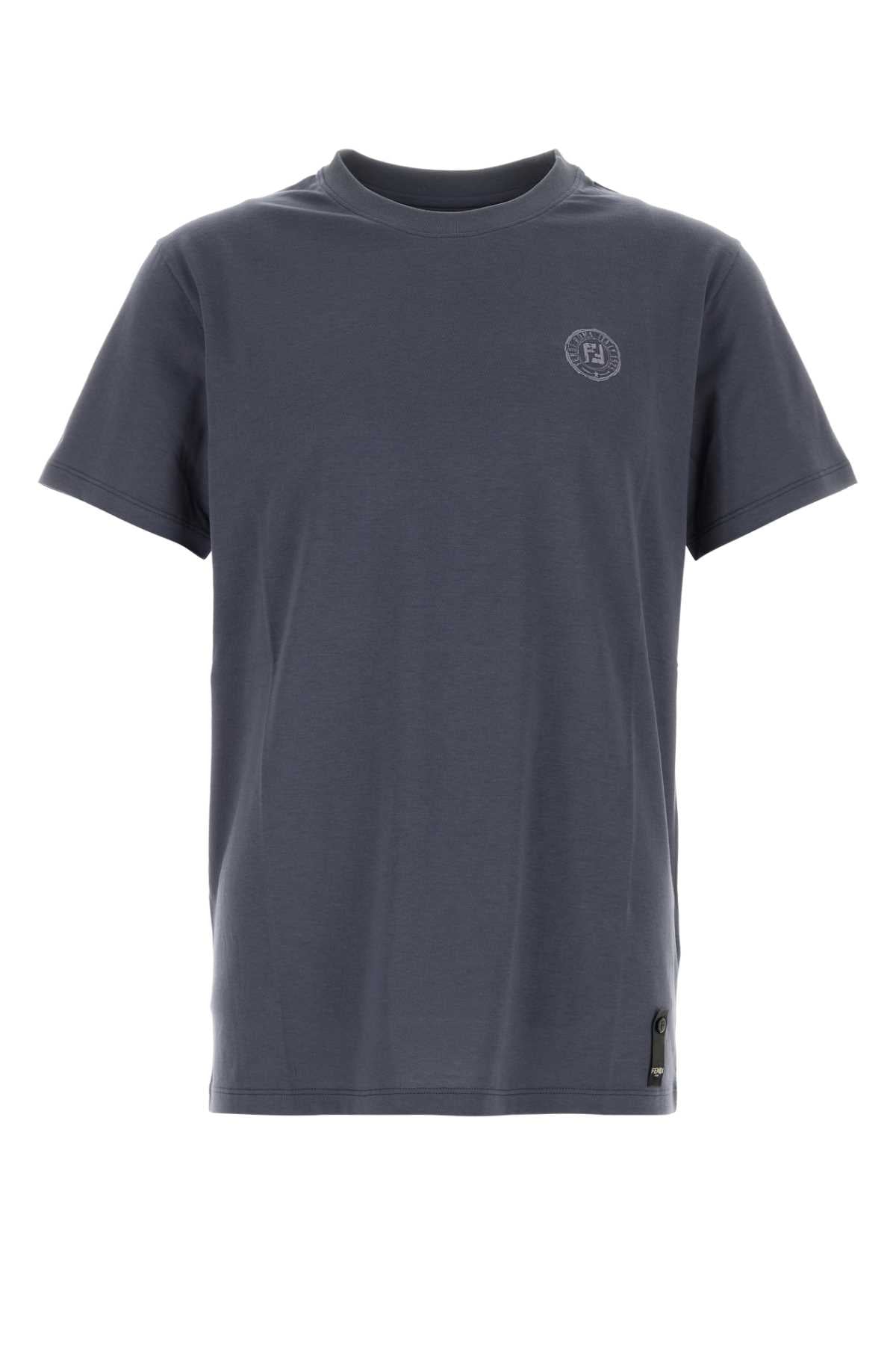 Fendi Men Air Force Blue Cotton T-Shirt FENDI