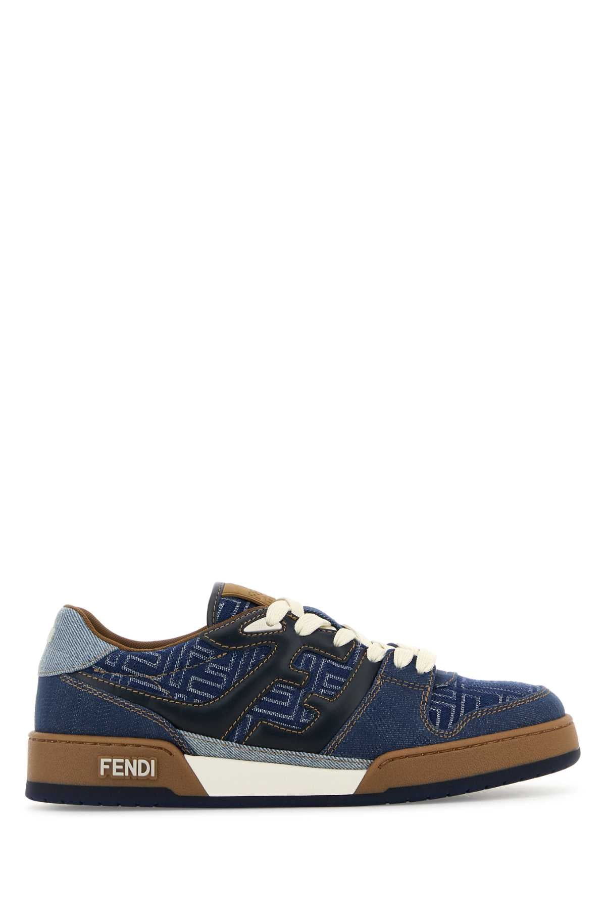 Fendi Men Denim Fendi Match Sneakers FENDI