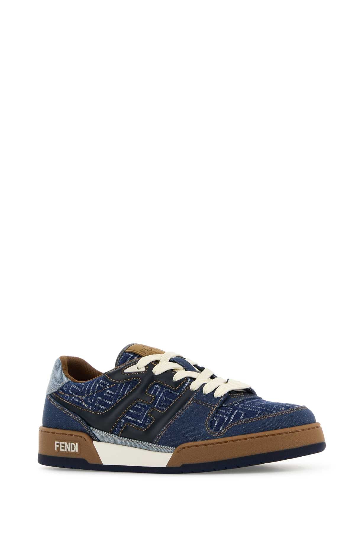 Fendi Men Denim Fendi Match Sneakers FENDI