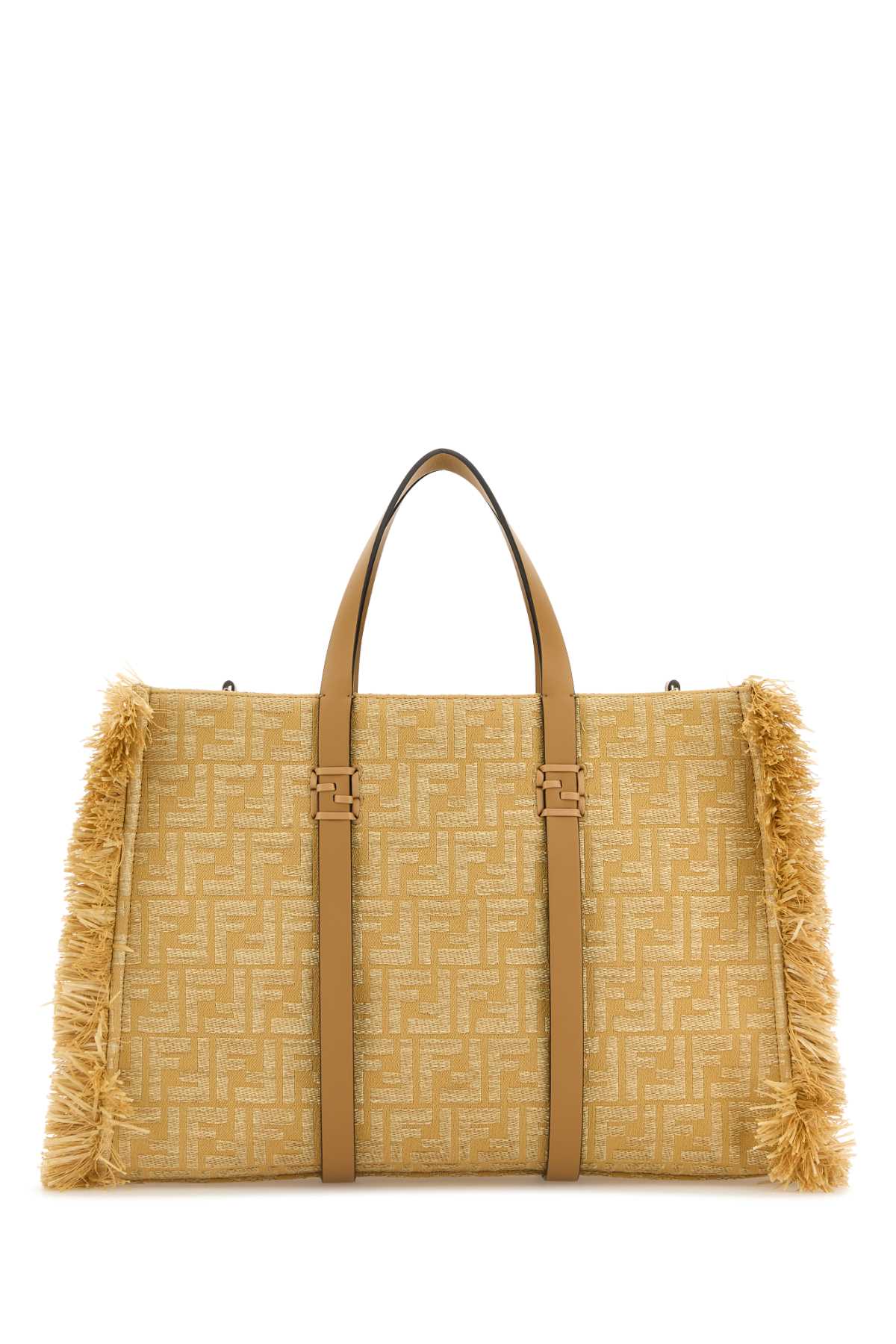 Fendi Women Embroidered Canvas Raffia Summer Shopping Bag FENDI