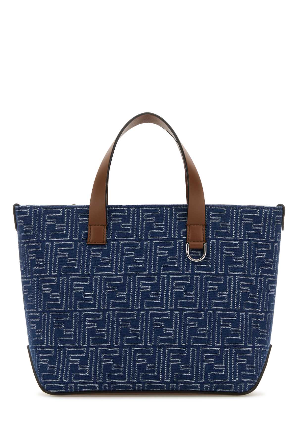 Fendi Men Embroidered Denim Handbag FENDI