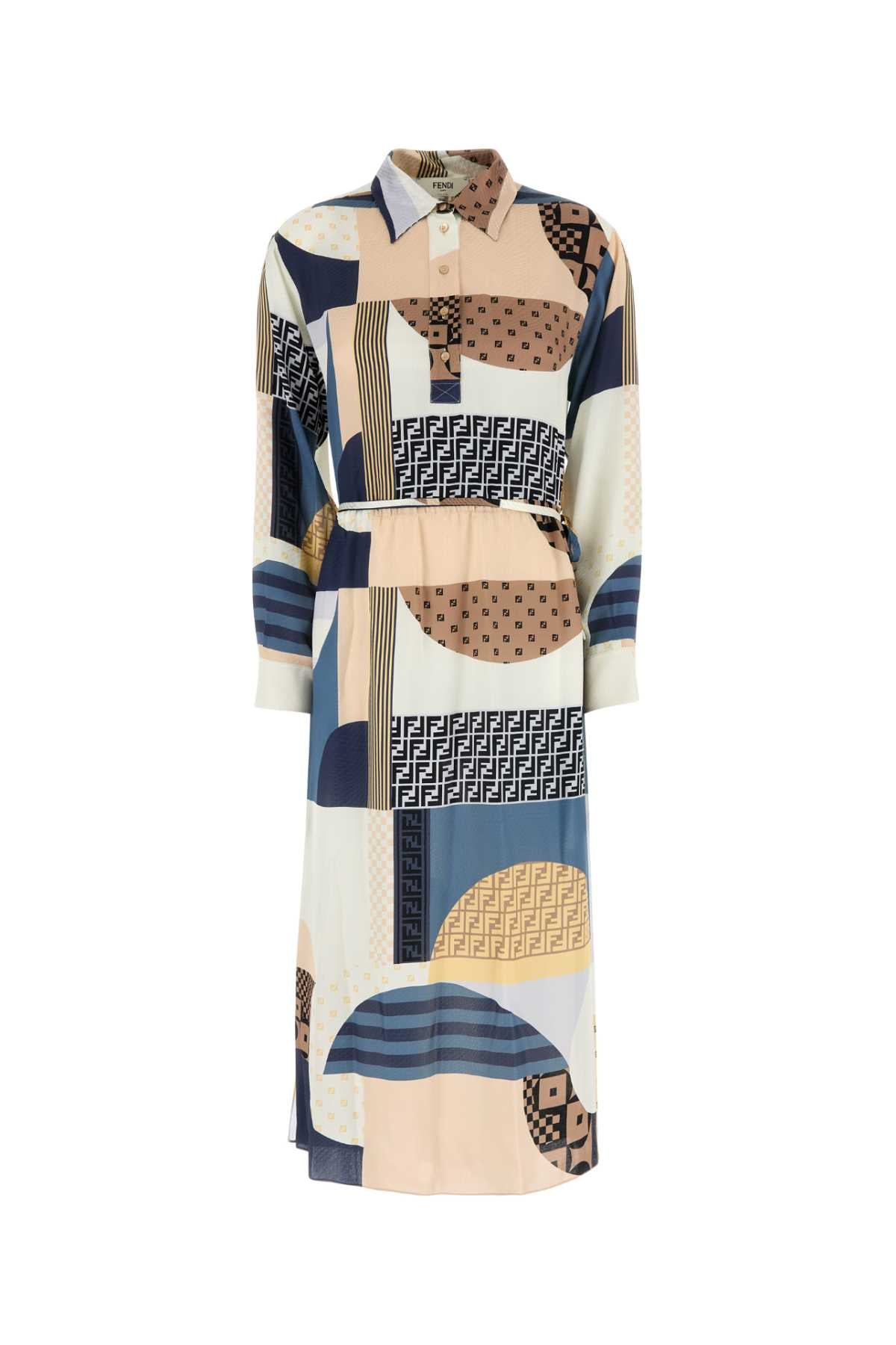 Fendi Women Printed Silk Dress FENDI