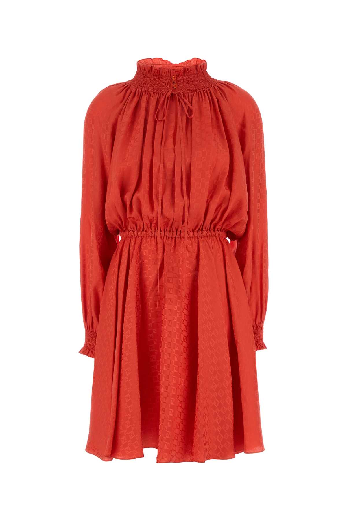 Fendi Women Coral Silk Mini Dress FENDI