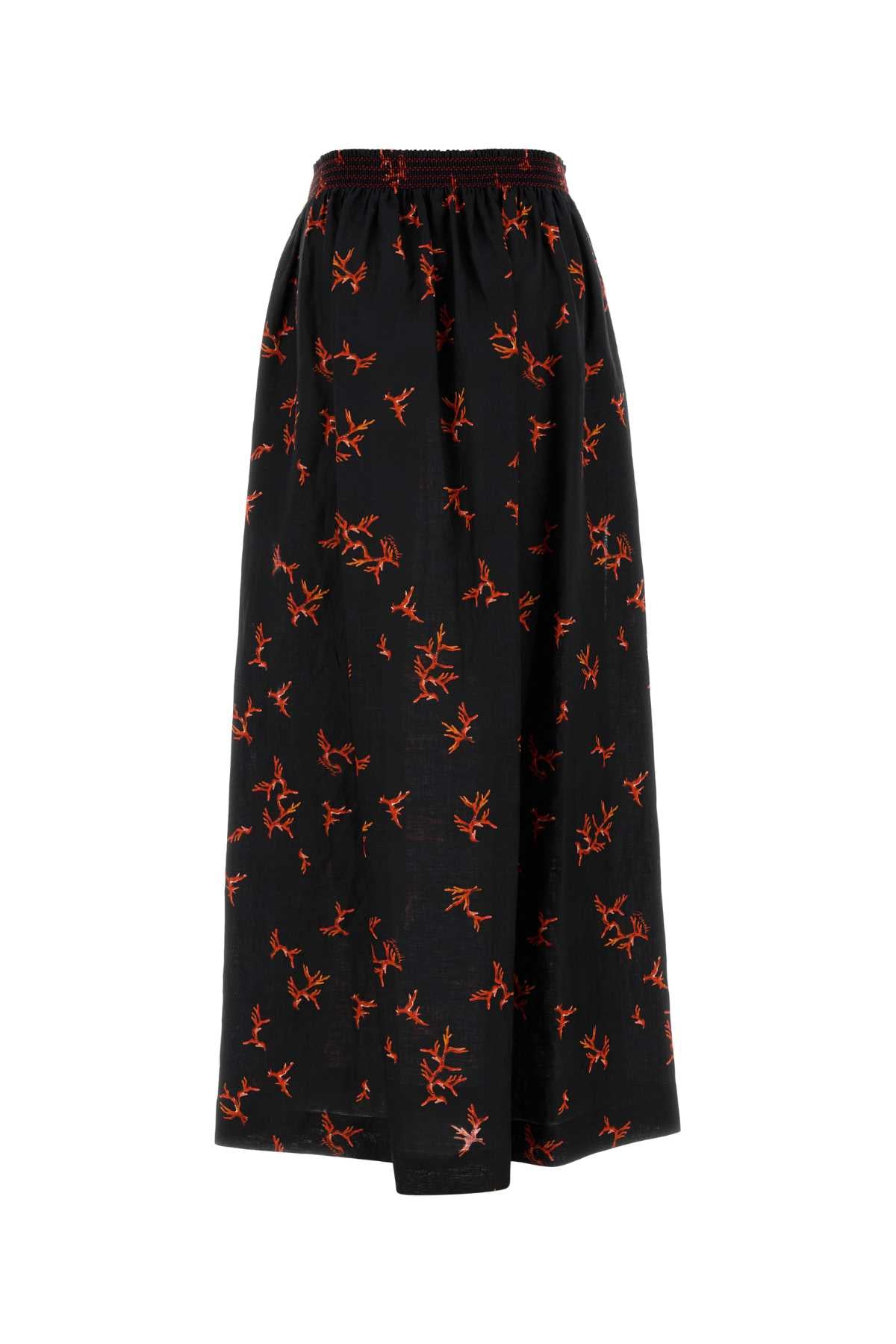 Fendi Women Printed Linen Skirt FENDI