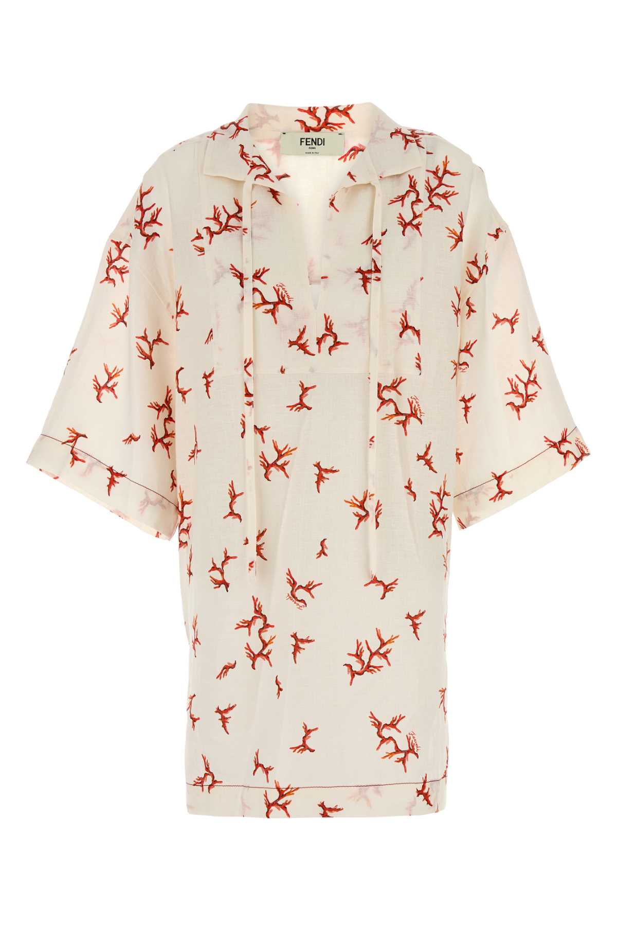 Fendi Women Printed Linen Kaftan FENDI