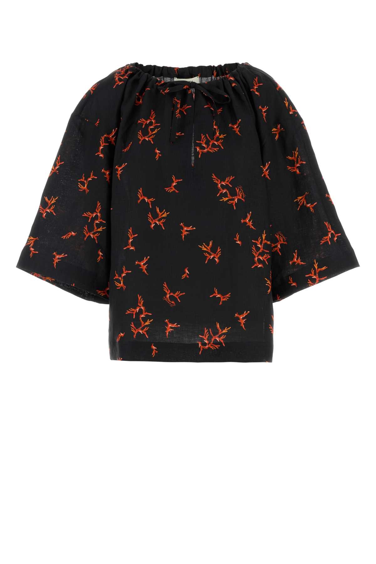 Fendi Women Printed Linen Blouse FENDI