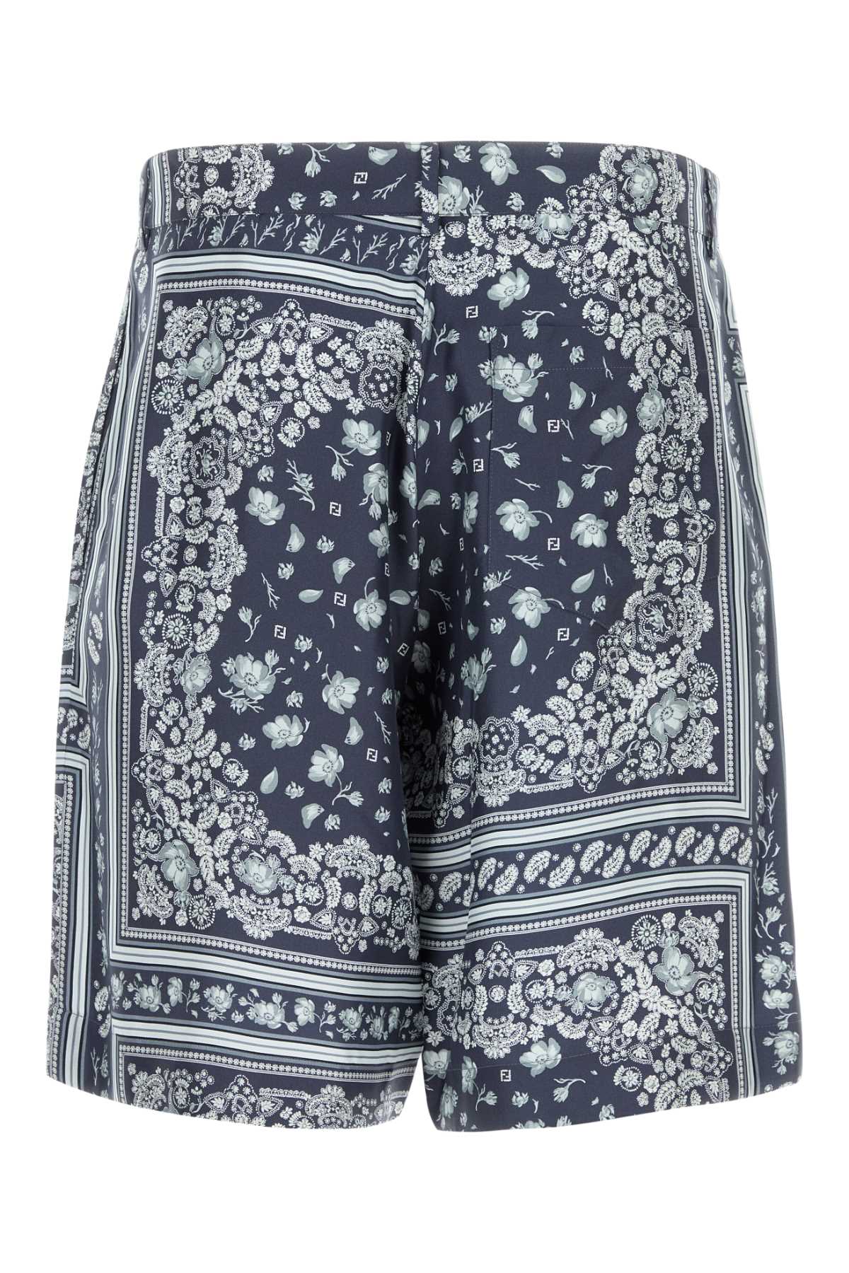 Fendi Men Printed Silk Bermuda Shorts FENDI