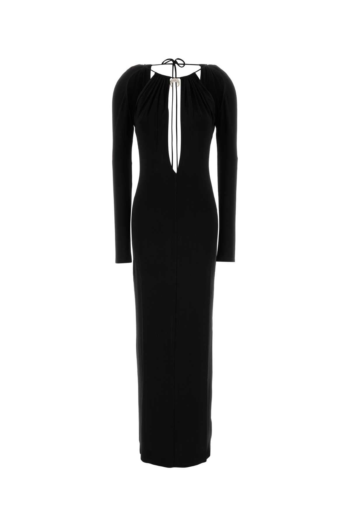 Marine Serre Women Black Jersey Long Dress MARINE SERRE