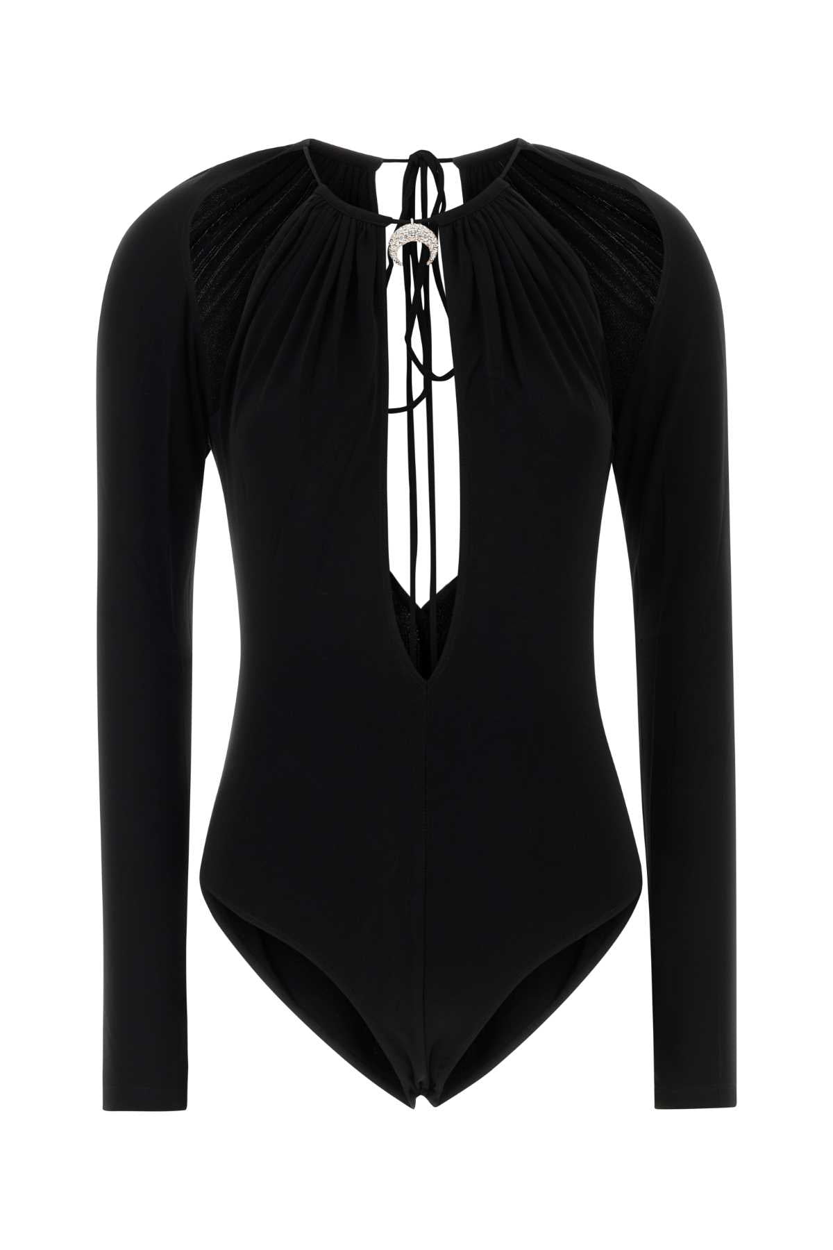 Marine Serre Women Black Stretch Viscose Bodysuit MARINE SERRE