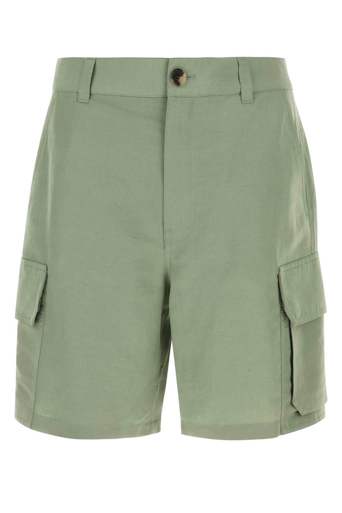 Loewe Paula's Ibiza Men Sage Green Canvas Paula S Ibiza Bermuda Shorts LOEWE