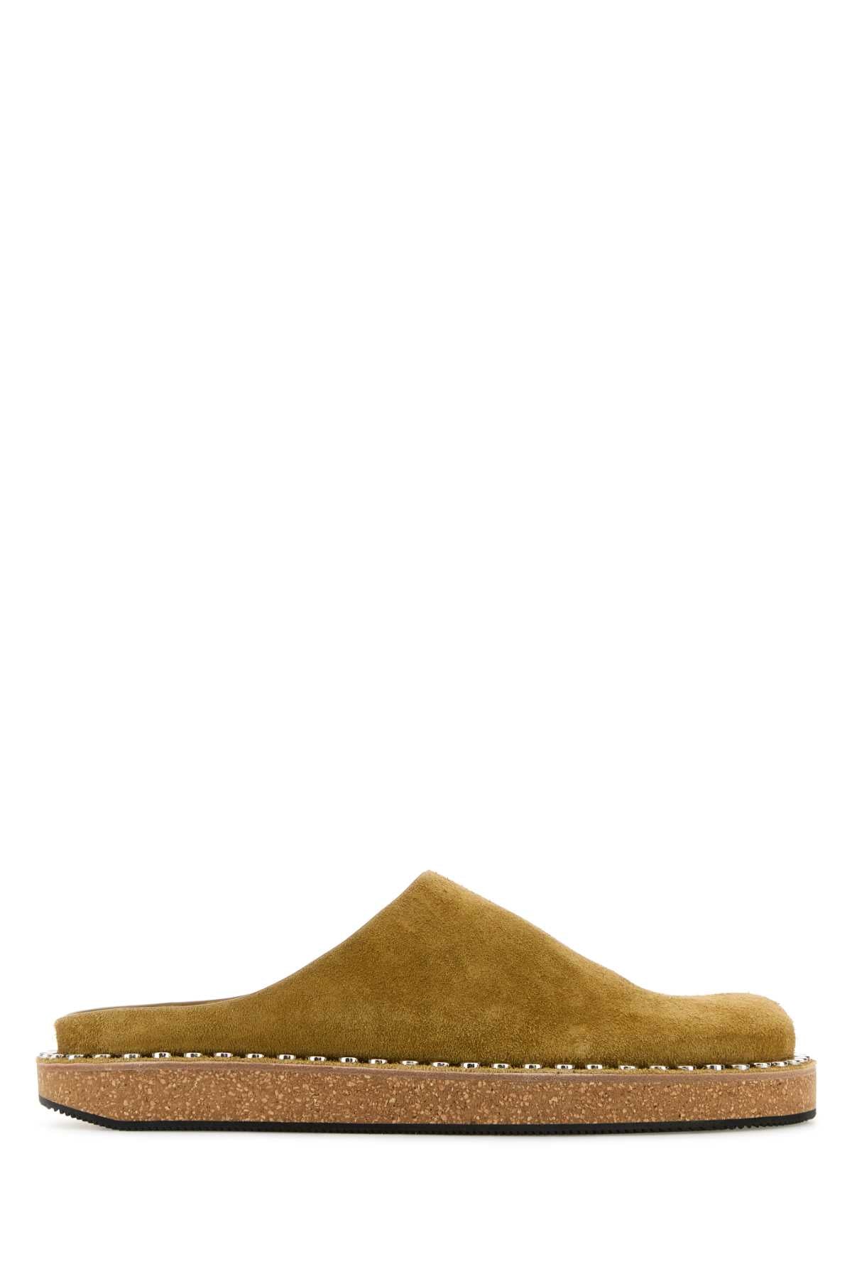 Loewe Paula's Ibiza Men Mustard Suede Paula S Ibiza Slippers LOEWE