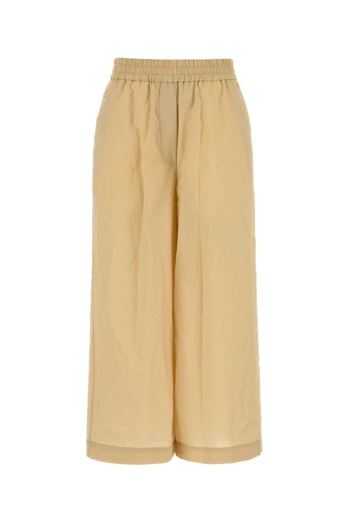 Loewe Paula's Ibiza Women Beige Cotton Blend Paula S Ibiza Wide-Leg Pant LOEWE