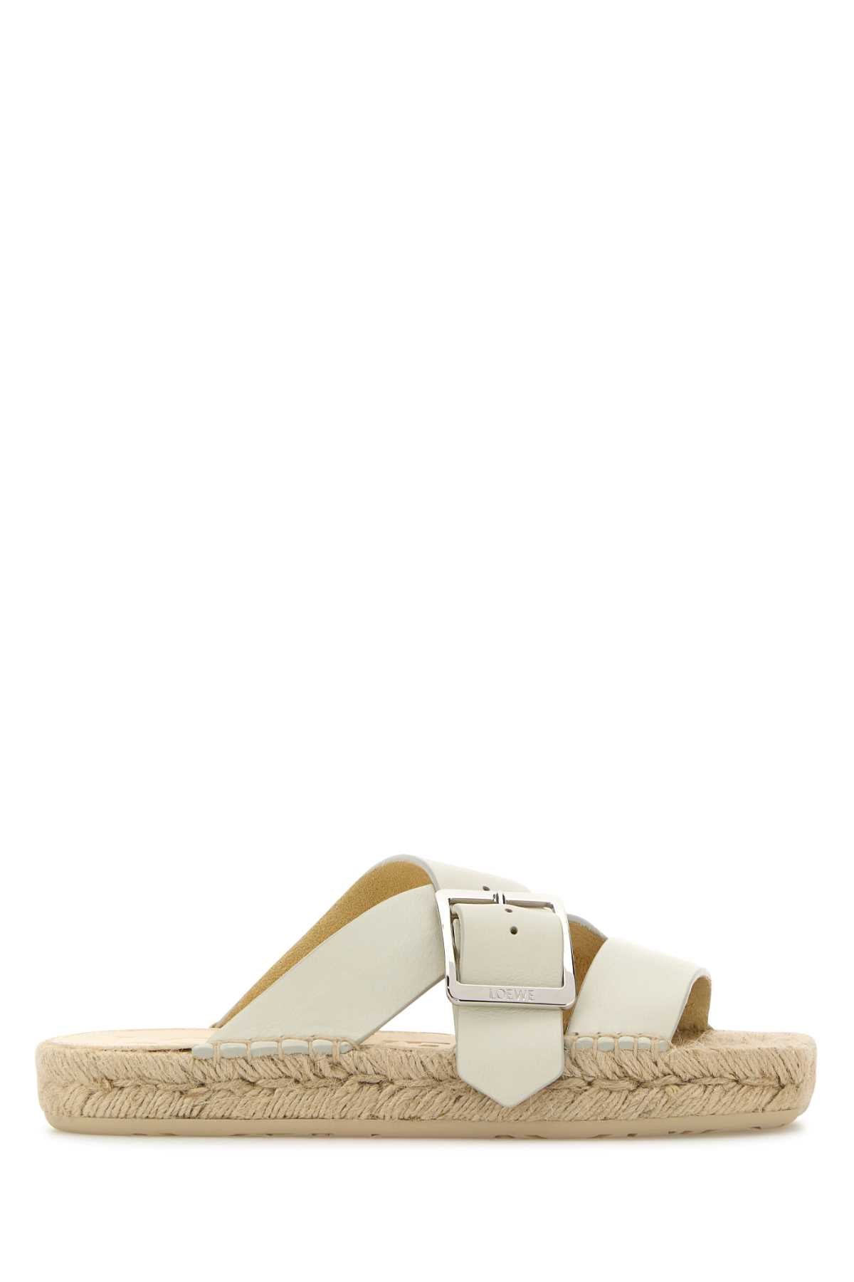 Loewe Paula's Ibiza Women White Leather Paula S Ibiza Petal Slippers LOEWE
