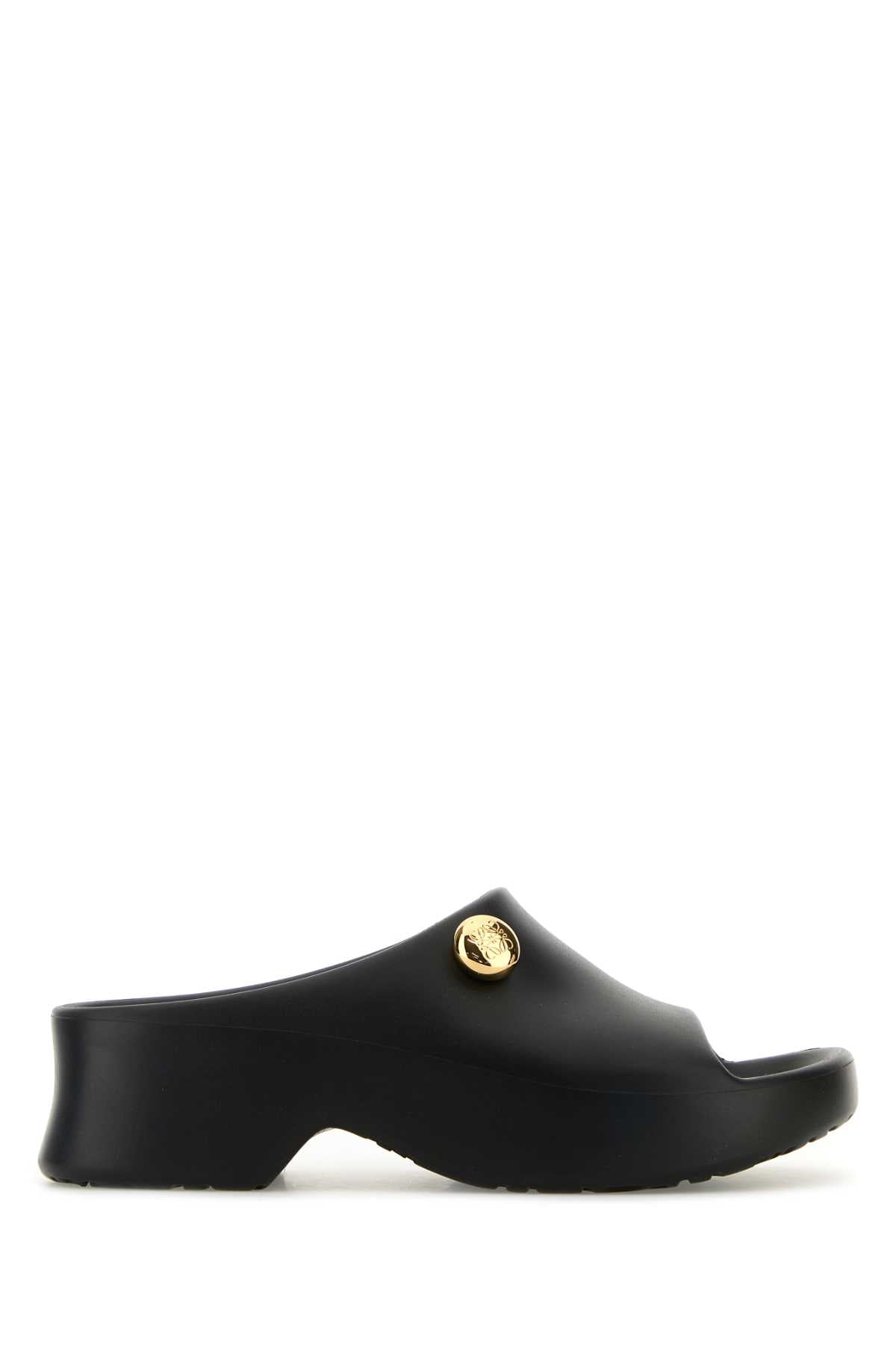 Loewe Paula's Ibiza Women Black Rubber Paula S Ibiza Slippers LOEWE