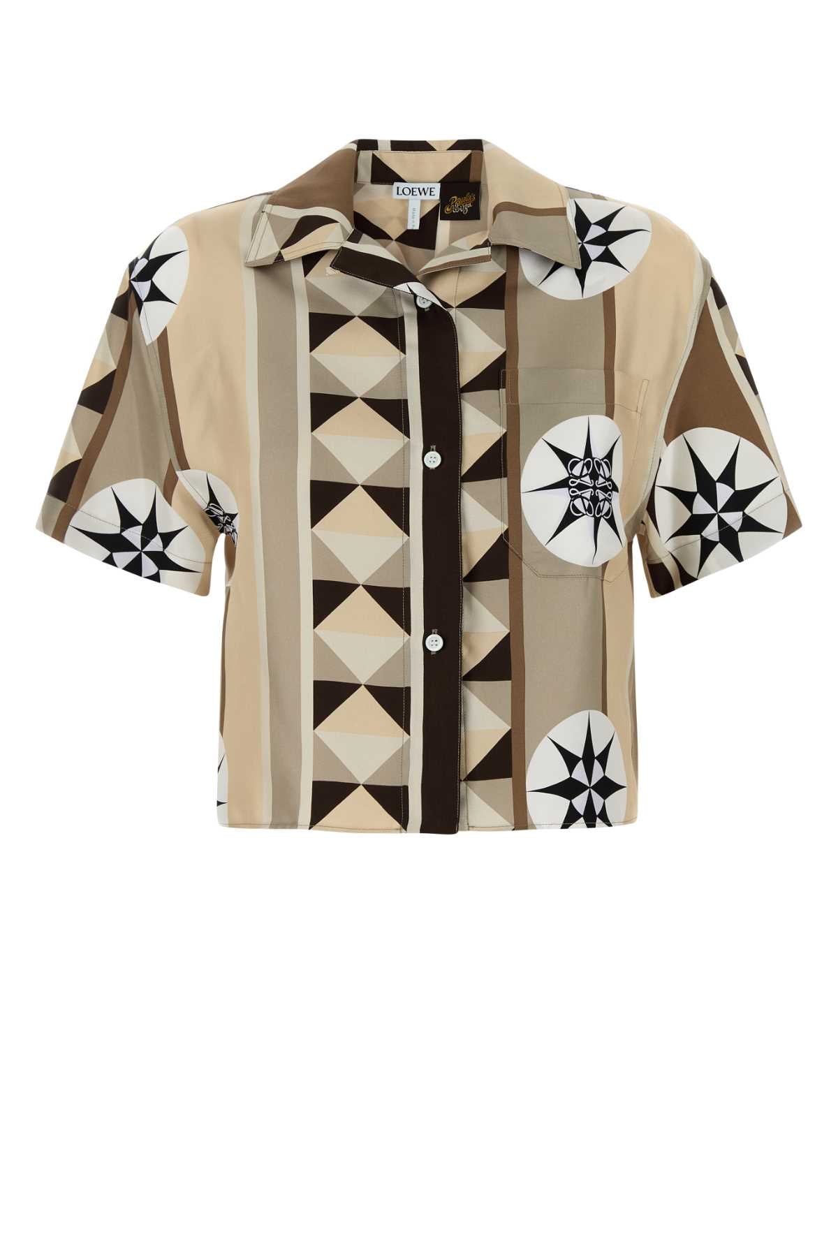 Loewe Paula's Ibiza Women Printed Satin Paula S Ibiza Shirt LOEWE