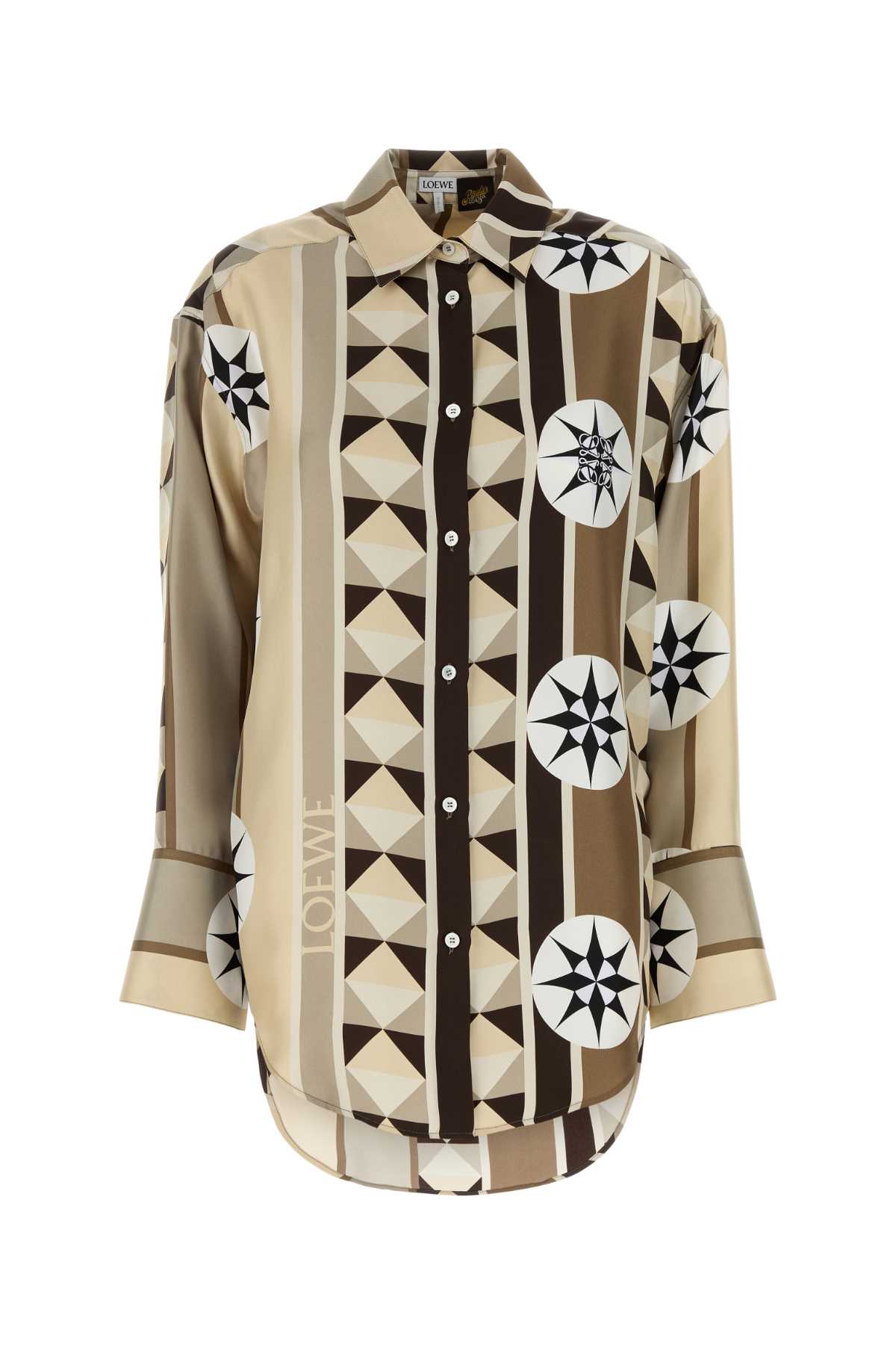Loewe Paula's Ibiza Women Printed Silk Paula S Ibiza Oversize Shirt LOEWE