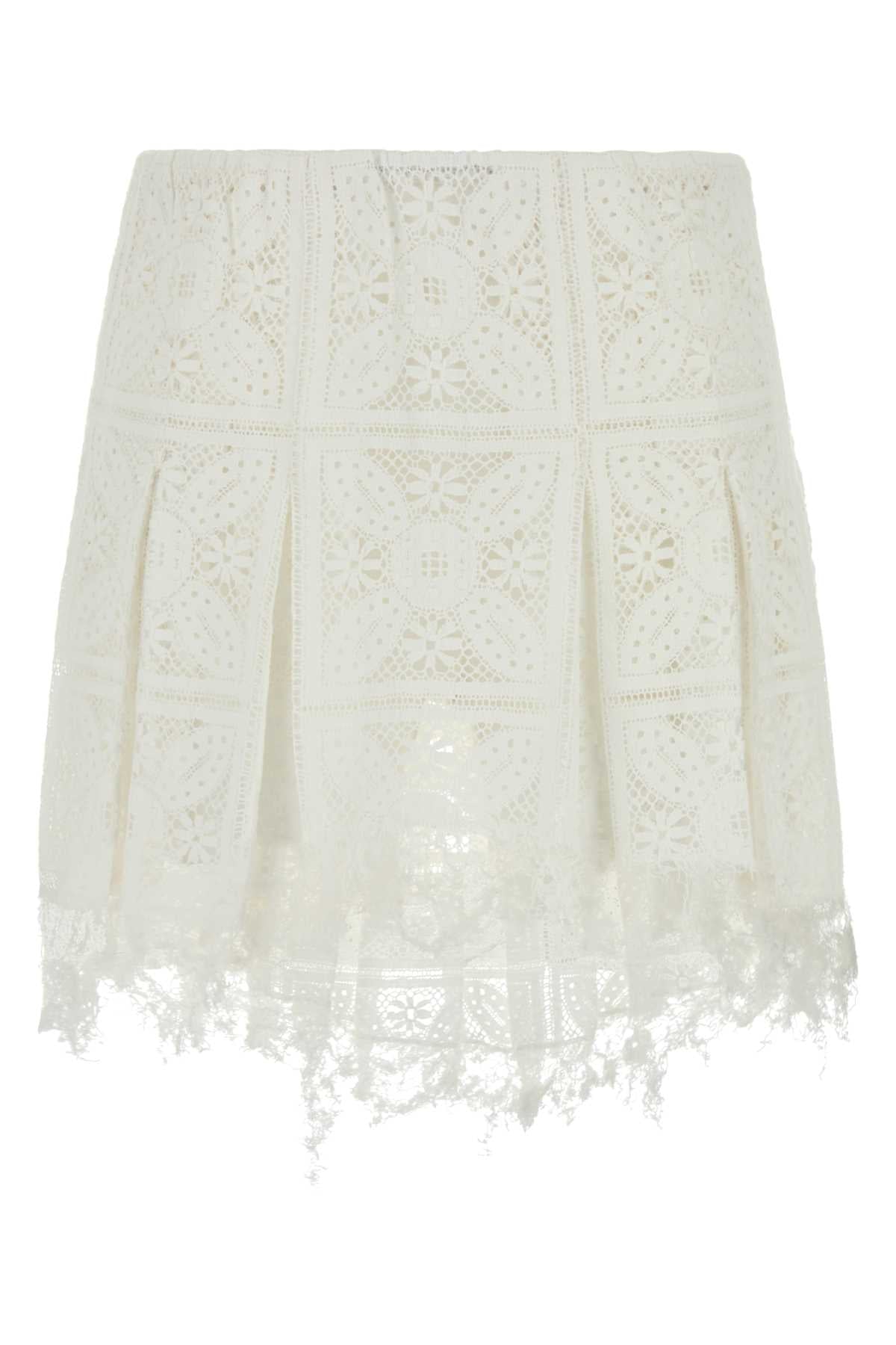 Loewe Paula's Ibiza Women White Lace Paula S Ibiza Shorts LOEWE