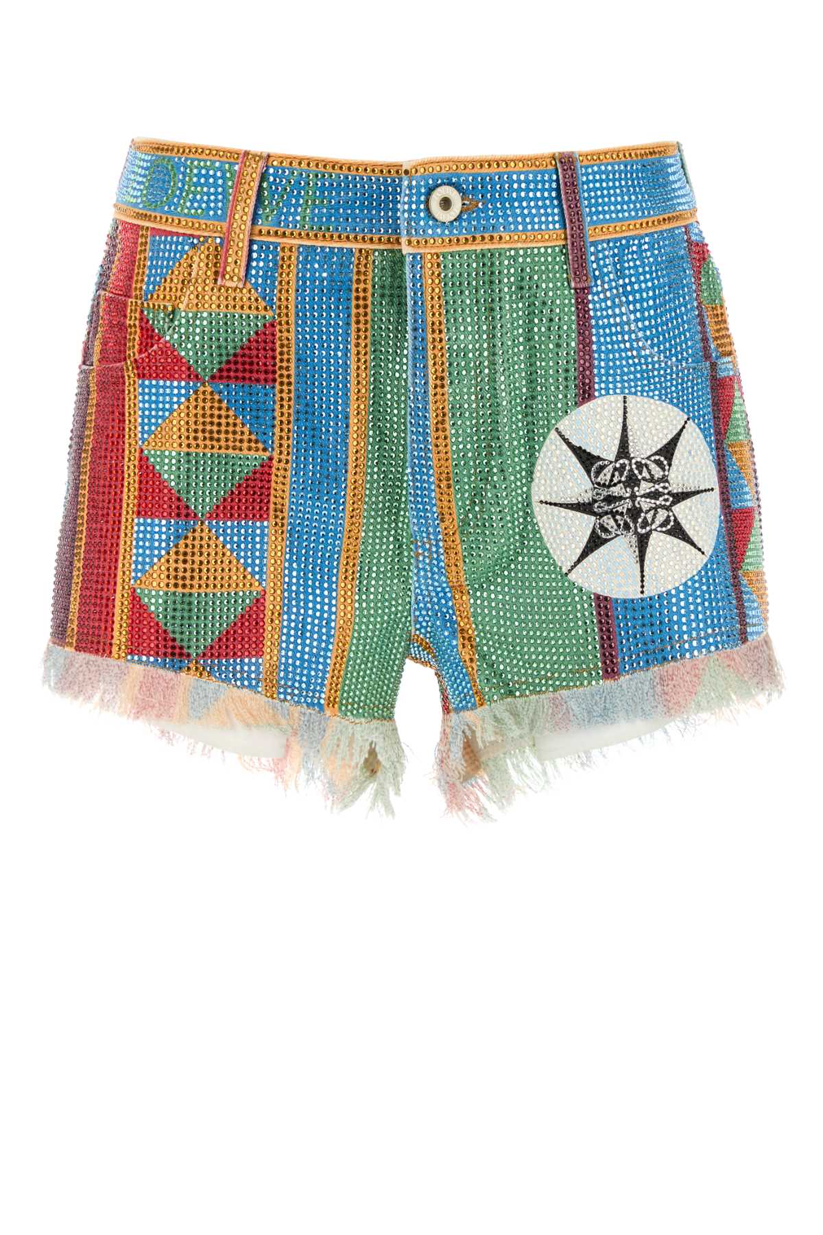 Loewe Paula's Ibiza Women Embellished Denim Paula S Ibiza Shorts LOEWE