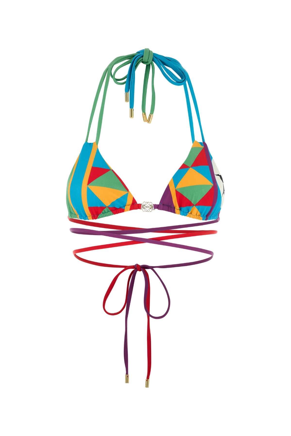 Loewe Paula's Ibiza Women Printed Stretch Nylon Paula S Ibiza Bikini Top LOEWE