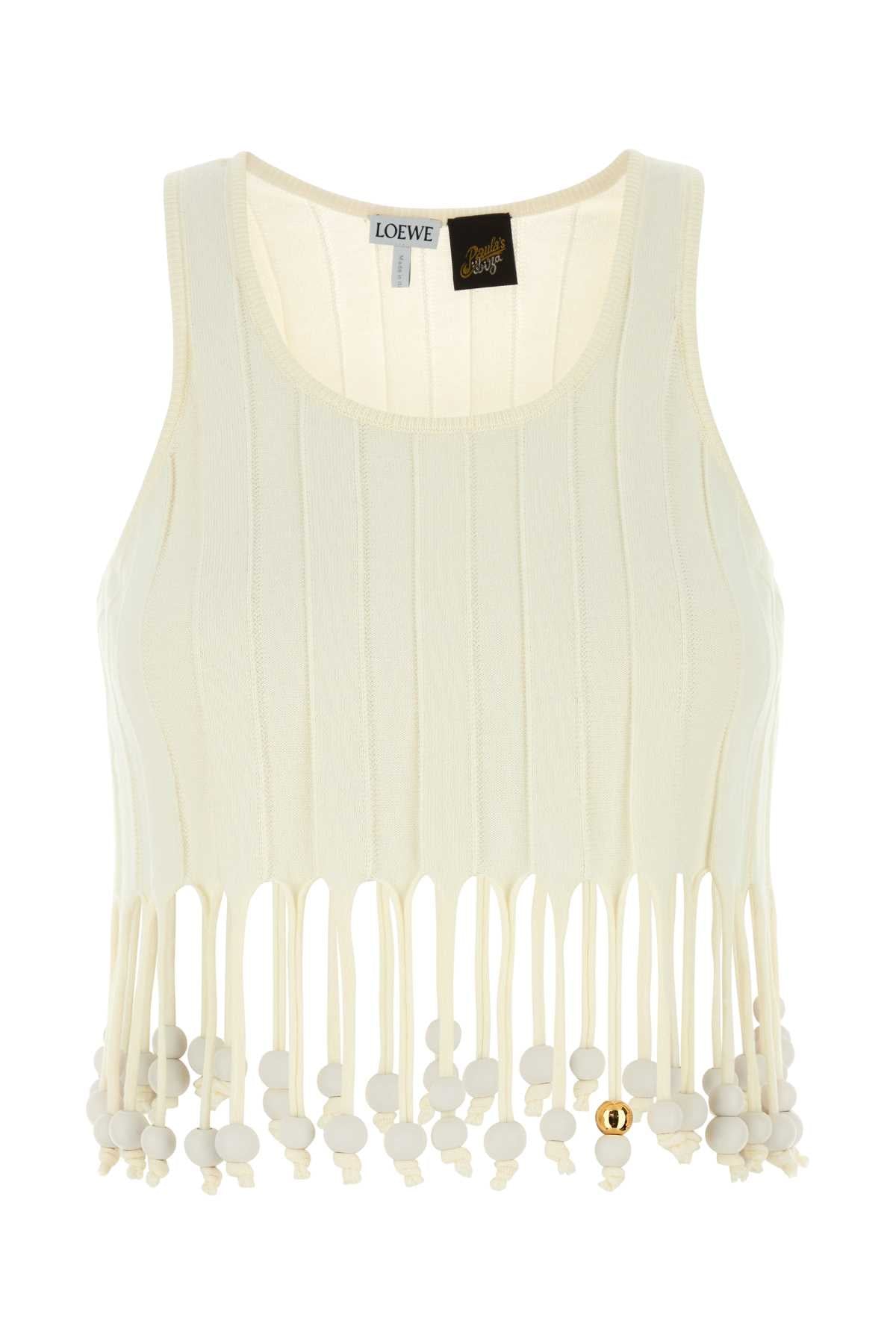 Loewe Paula's Ibiza Women Ivory Cotton Paula S Ibiza Top LOEWE