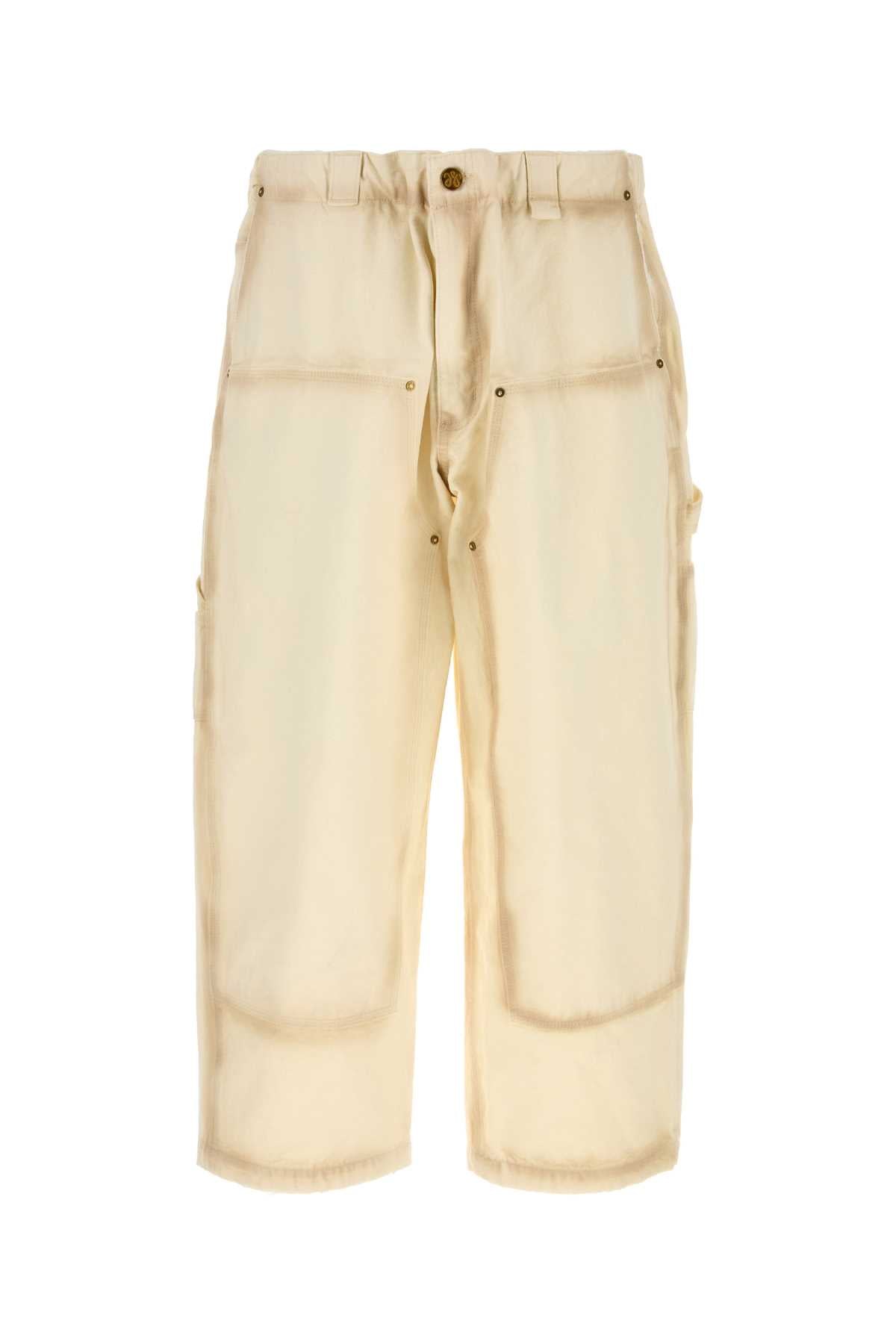 Willy Chavarria Men Ivory Cotton Wide-Leg Workwear Toluca Pant WILLY CHAVARRIA