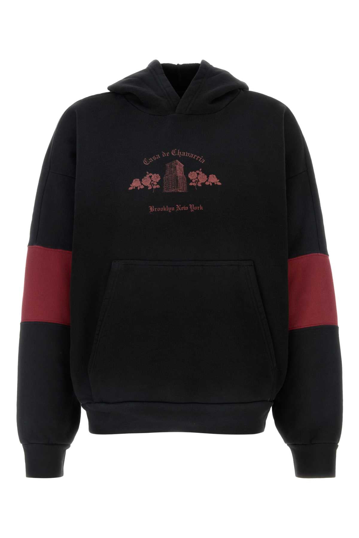 Willy Chavarria Men Black Cotton Oversize Sweatshirt WILLY CHAVARRIA