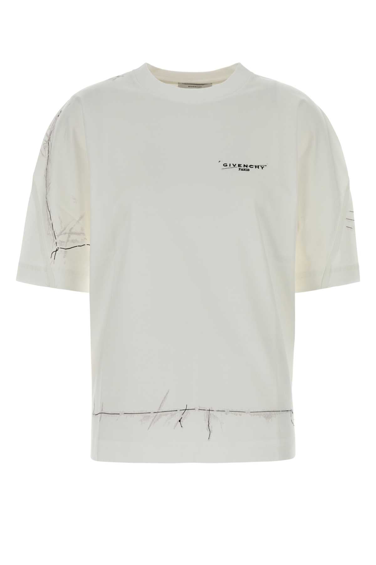 Givenchy Women White Cotton Oversize T-Shirt GIVENCHY