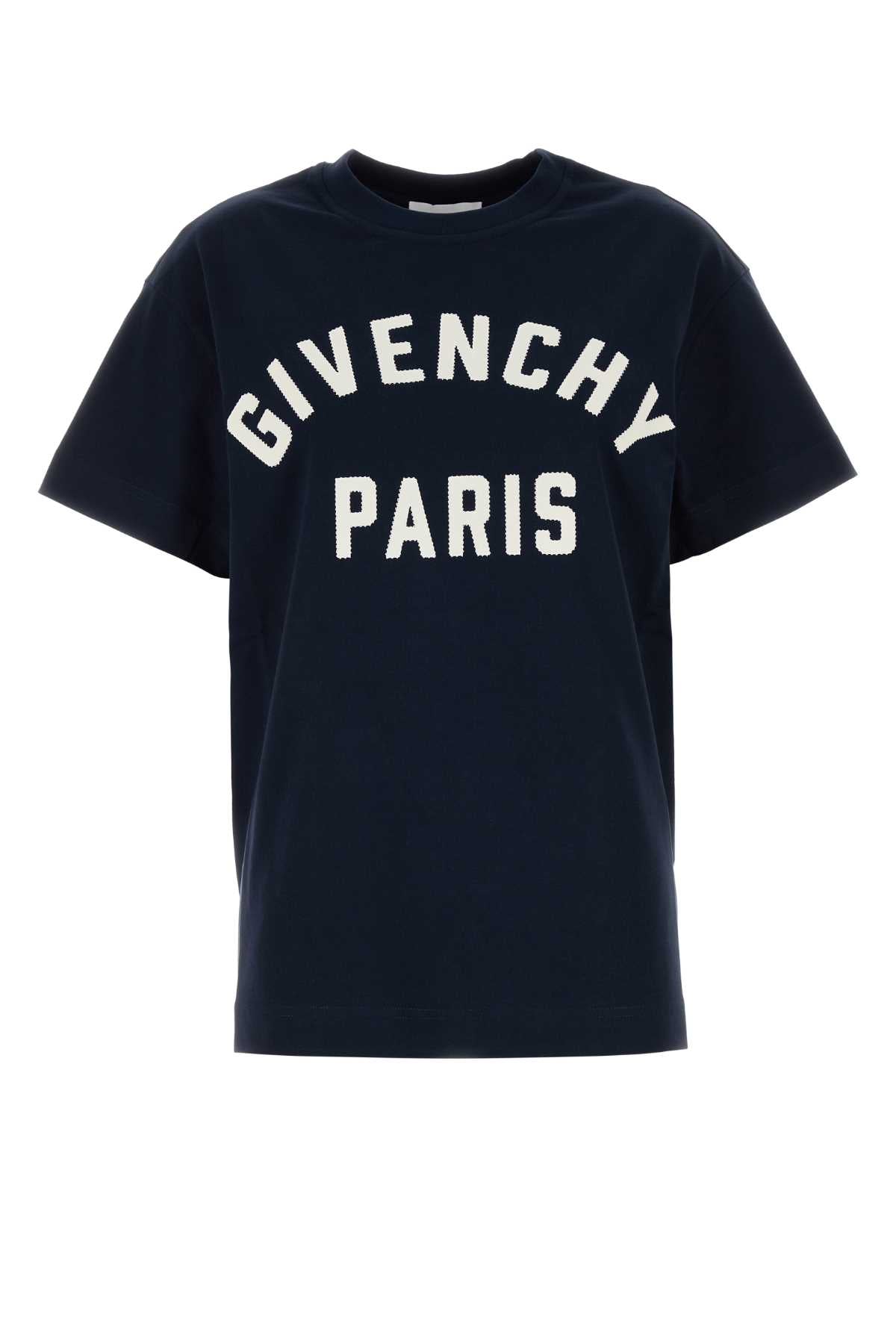 Givenchy Women Navy Blue Cotton Oversize T-Shirt GIVENCHY