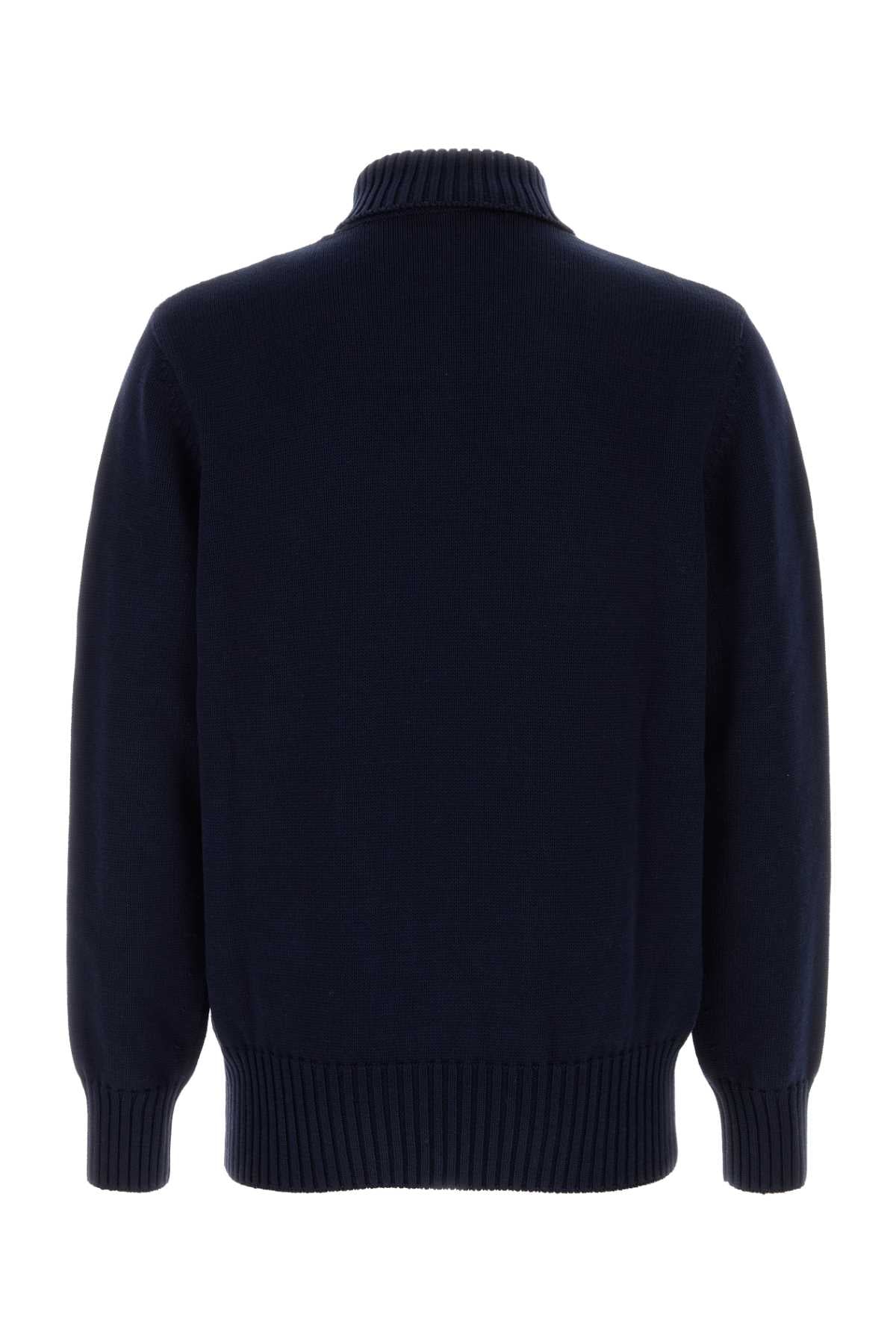 Givenchy Men Navy Blue Cotton Sweater GIVENCHY