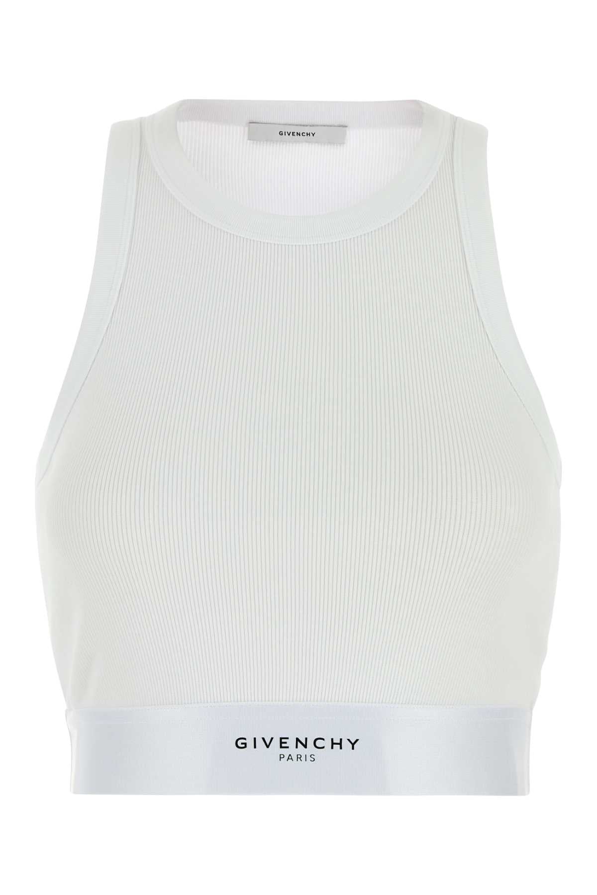 Givenchy Women White Stretch Cotton Top GIVENCHY