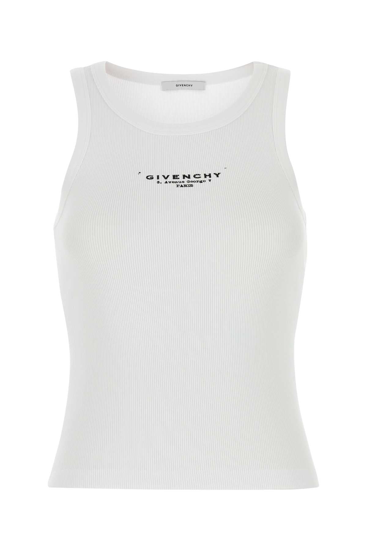 Givenchy Women White Stretch Cotton Tank Top GIVENCHY