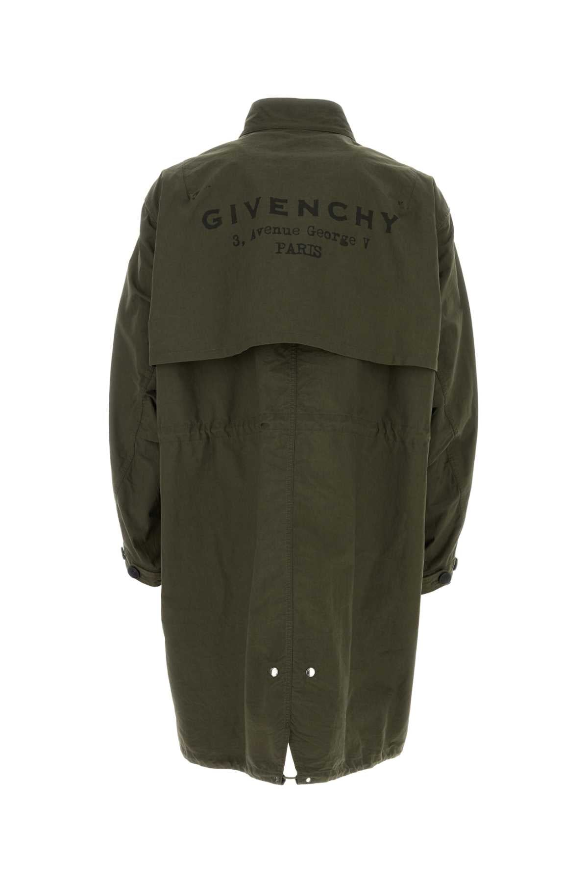 Givenchy Men Olive Green Cotton Blend Parka GIVENCHY