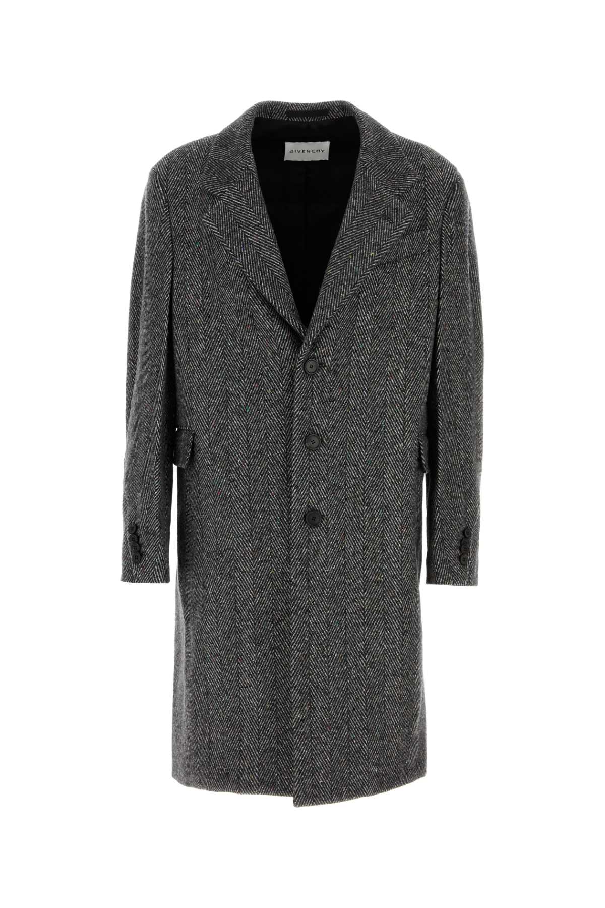 Givenchy Men Embroidered Wool Blend Coat GIVENCHY