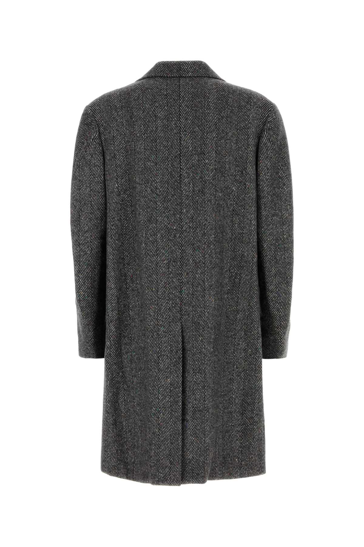 Givenchy Men Embroidered Wool Blend Coat GIVENCHY